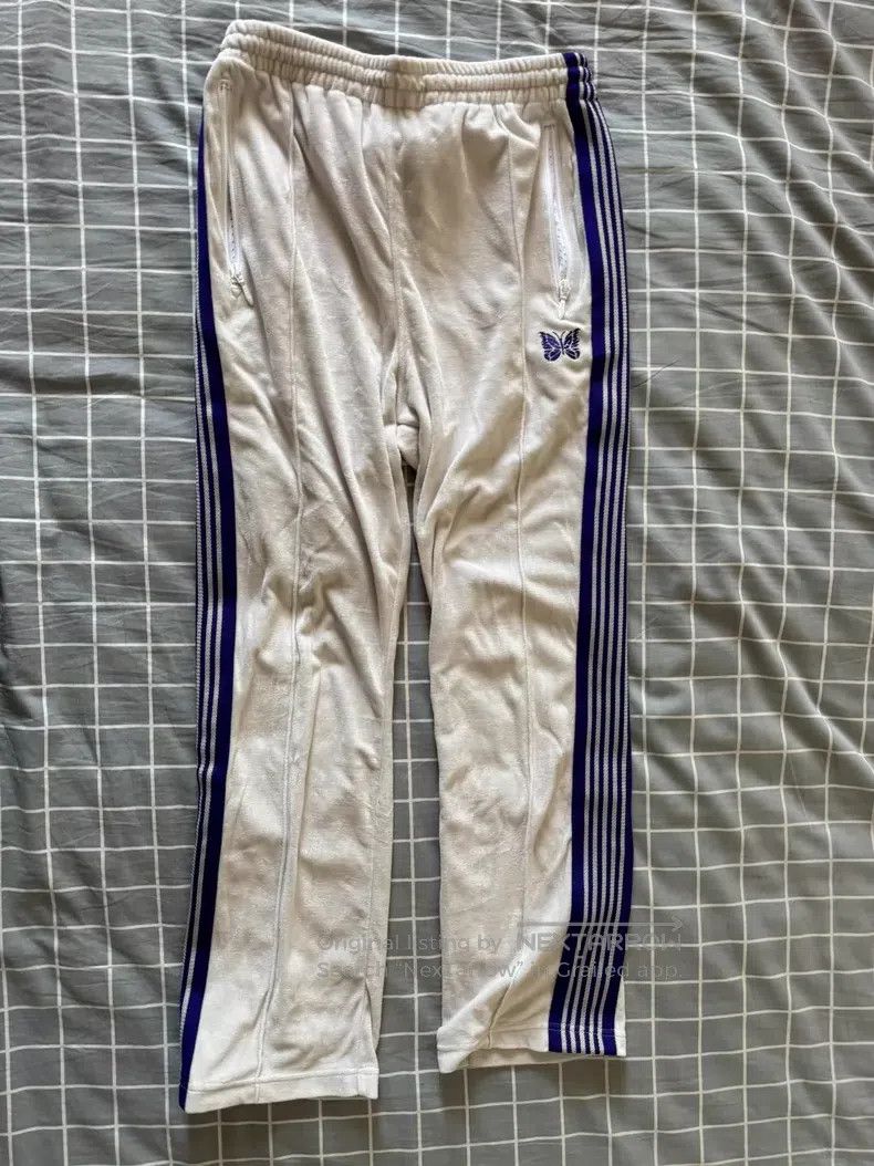 Needles Needles size S White Velvet Butterfly Pants Size US 32 / EU 48 - 1 Thumbnail
