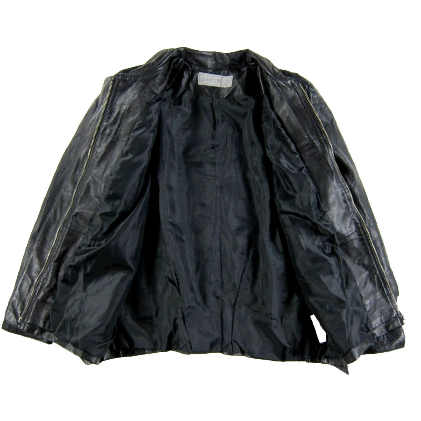 Vintage VINTAGE Blue Fox Furs Boutique Leather Black Pleated Moto Jacket Woman L/12 Size XL / US 12-14 / IT 48-50 - 7 Thumbnail