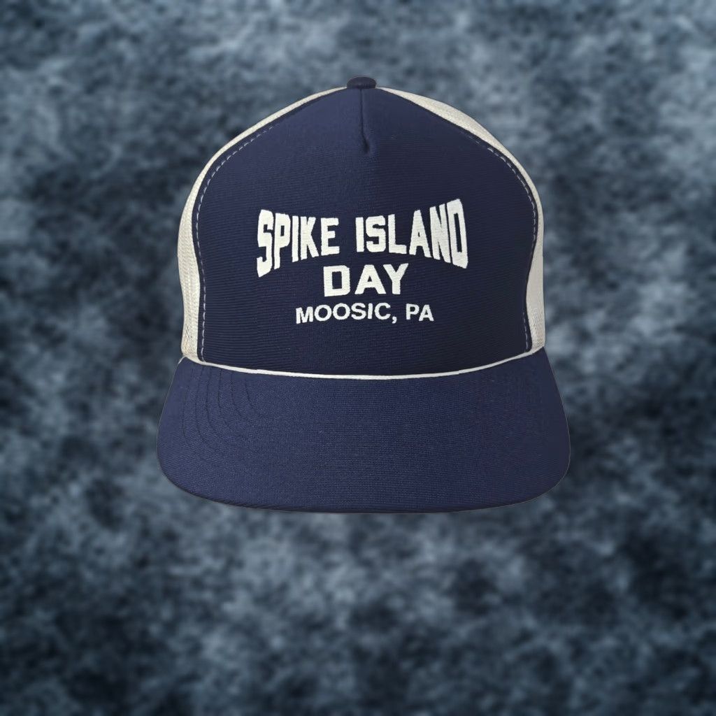 Vintage VINTAGE Trucker Hat Spike Island Day Moosic Pa Adjustable Blue Size ONE SIZE - 1 Thumbnail