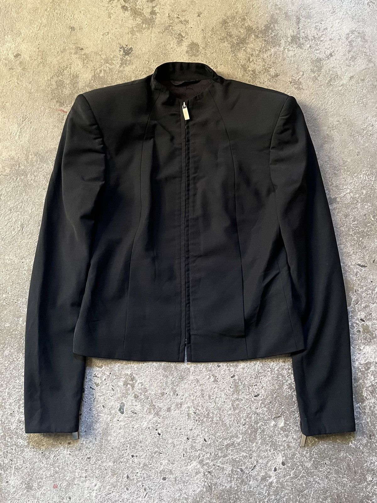 image of Gucci - 1998 - Tom Ford - Shoulder Padded Riding Jacket - GG in Black, Women's (Size Medium)