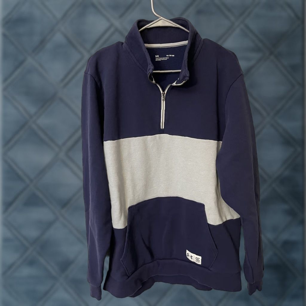 Under Armour Under Armour Hoodie Pullover Fleece 1/4 Zip Blue XL Unisex Adults Sweatshirt Size XL / US 12-14 / IT 48-50 - 1 Thumbnail