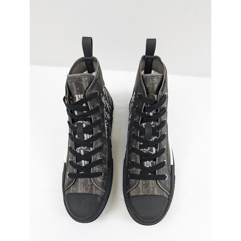 Dior o1rshd1 B23 Oblique High-Top Sneakers in Black / White Size US 12 / EU 45 - 17 Thumbnail