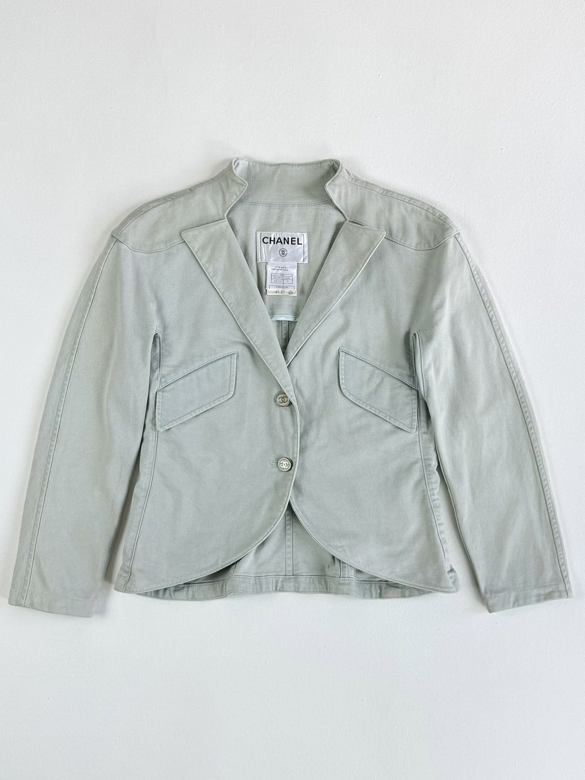 Chanel Chanel P22901 Cocomark Denim Cotton Jacket WomenLight Blue Size S / US 4 / IT 40 - 6 Thumbnail