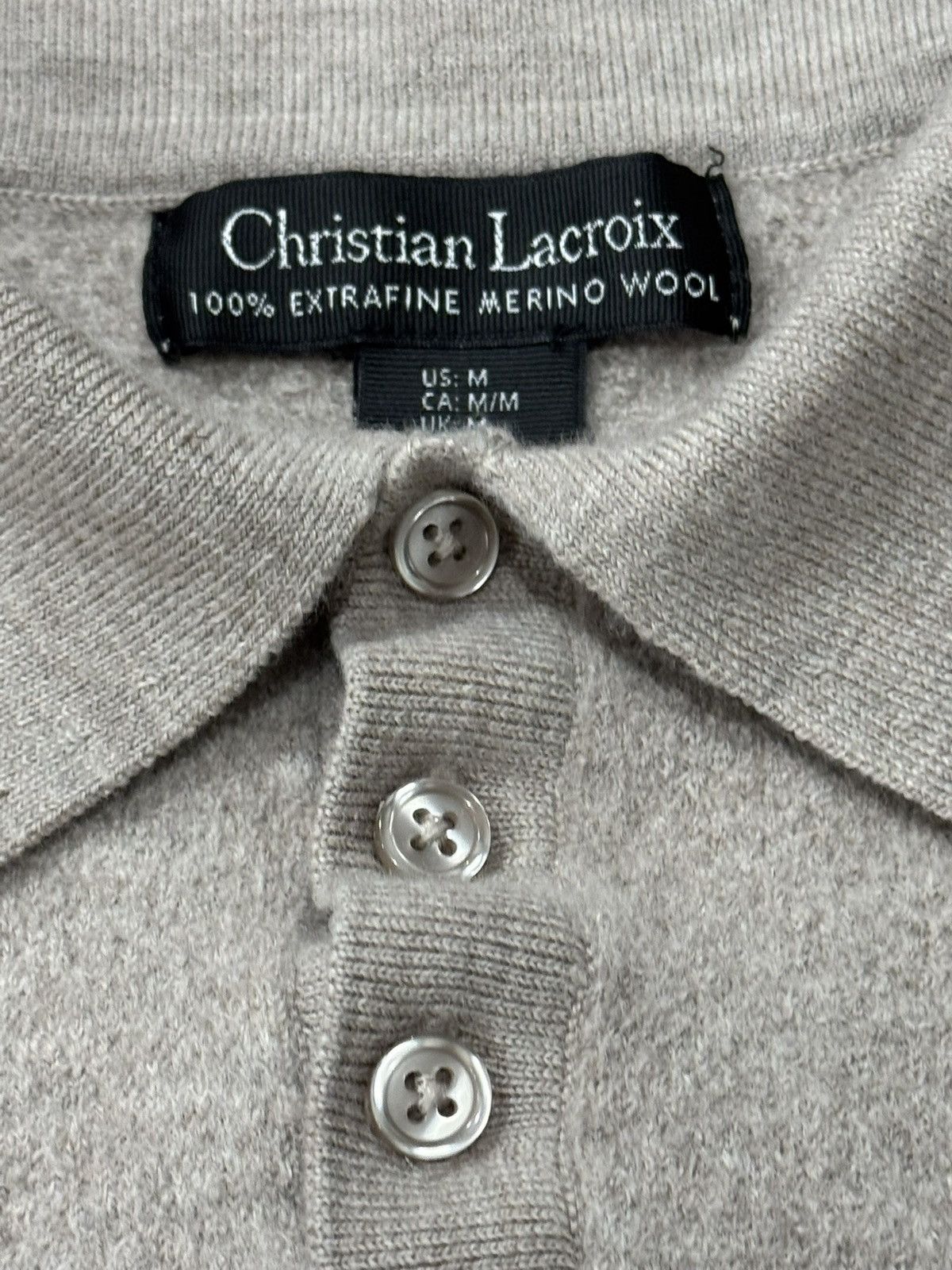 Christian Lacroix Christian Lacroix ExtraFine Merino Wool Polo Size M / US 6-8 / IT 42-44 - 5 Thumbnail