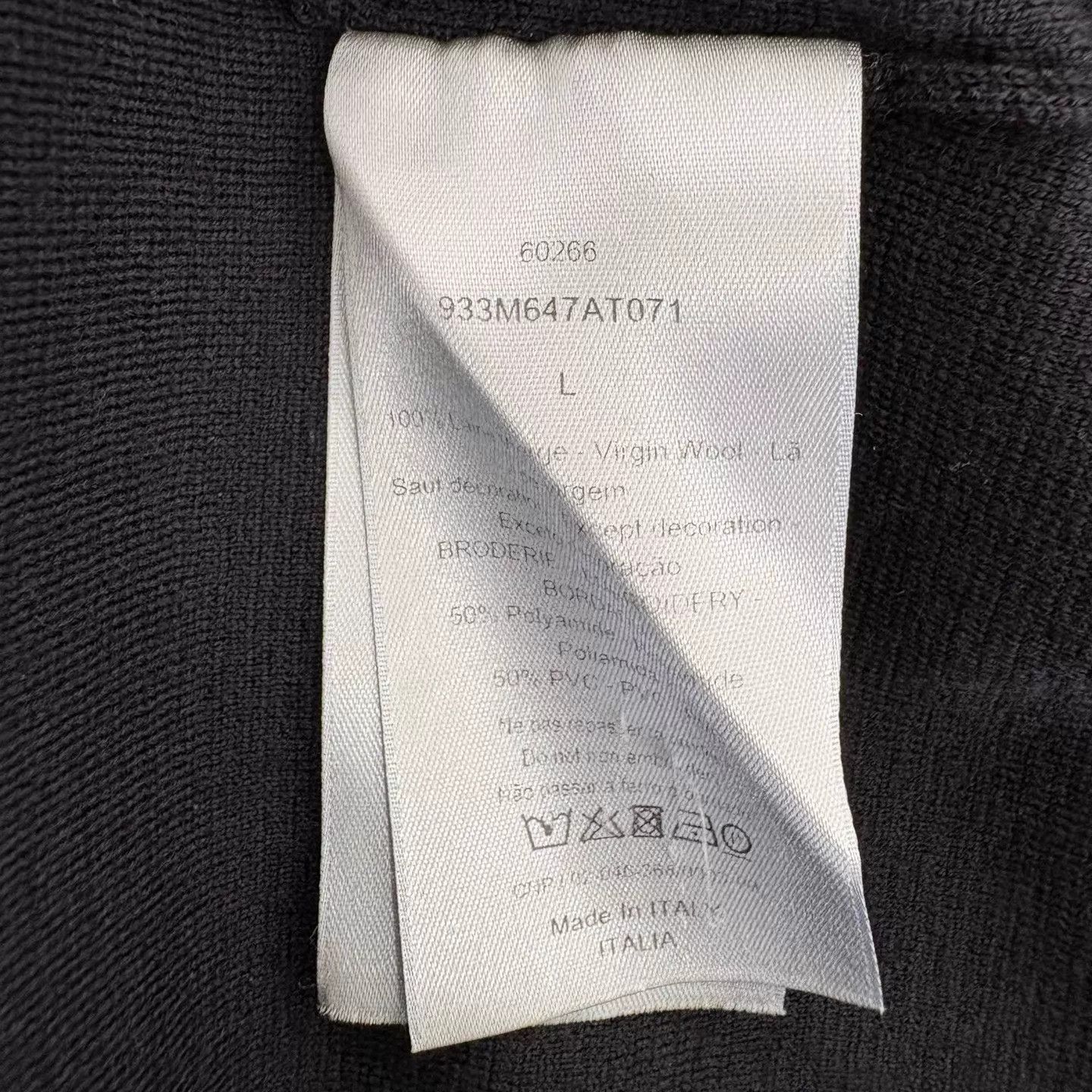 Dior Dior Black Logo Slim Cashmere Blend LS Top L new Size US L / EU 52-54 / 3 - 4 Thumbnail