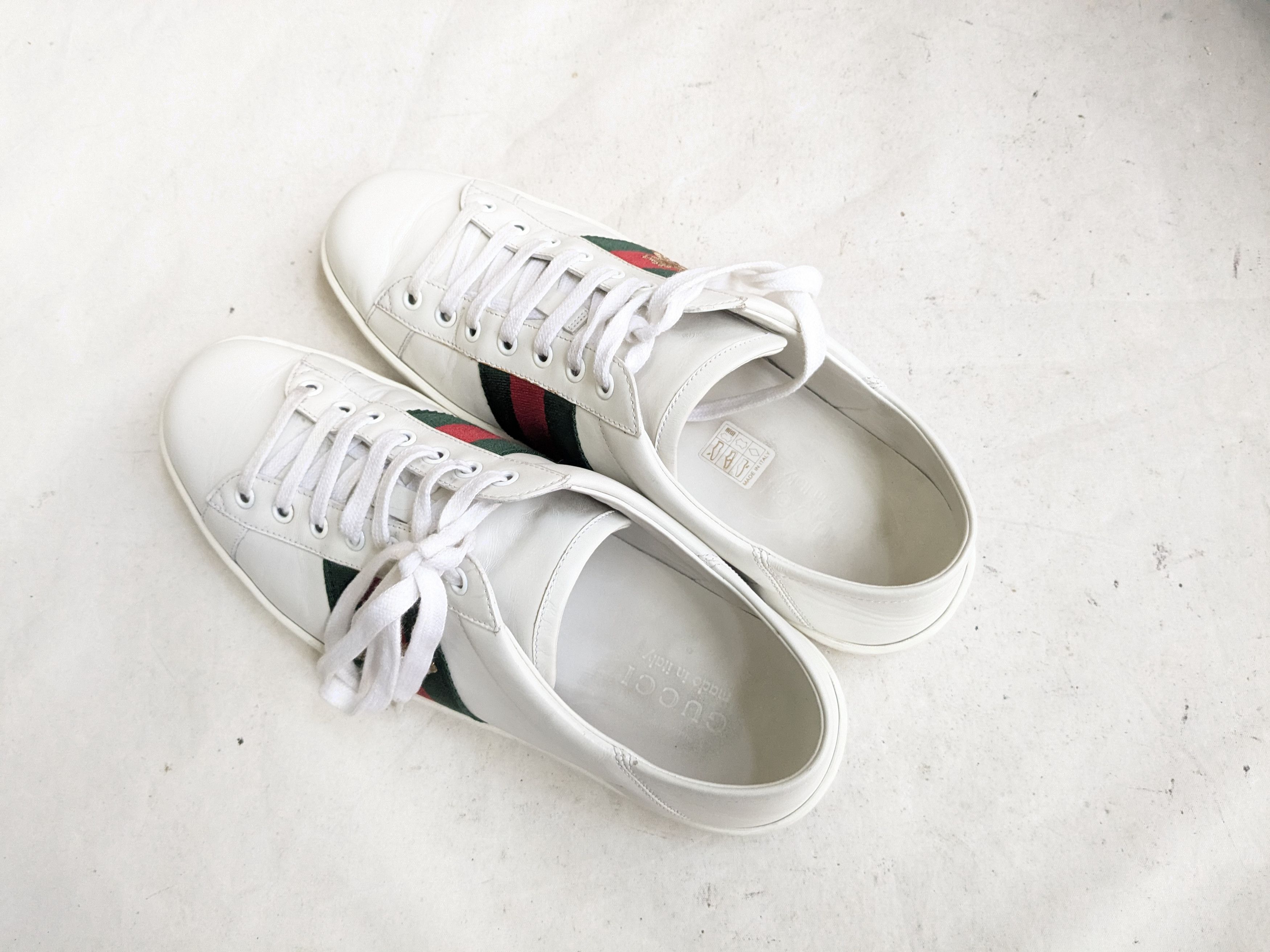 Gucci Gucci Ace Sneakers Bee White 9.5 Low Tops Size US 9.5 / EU 42-43 - 8 Thumbnail