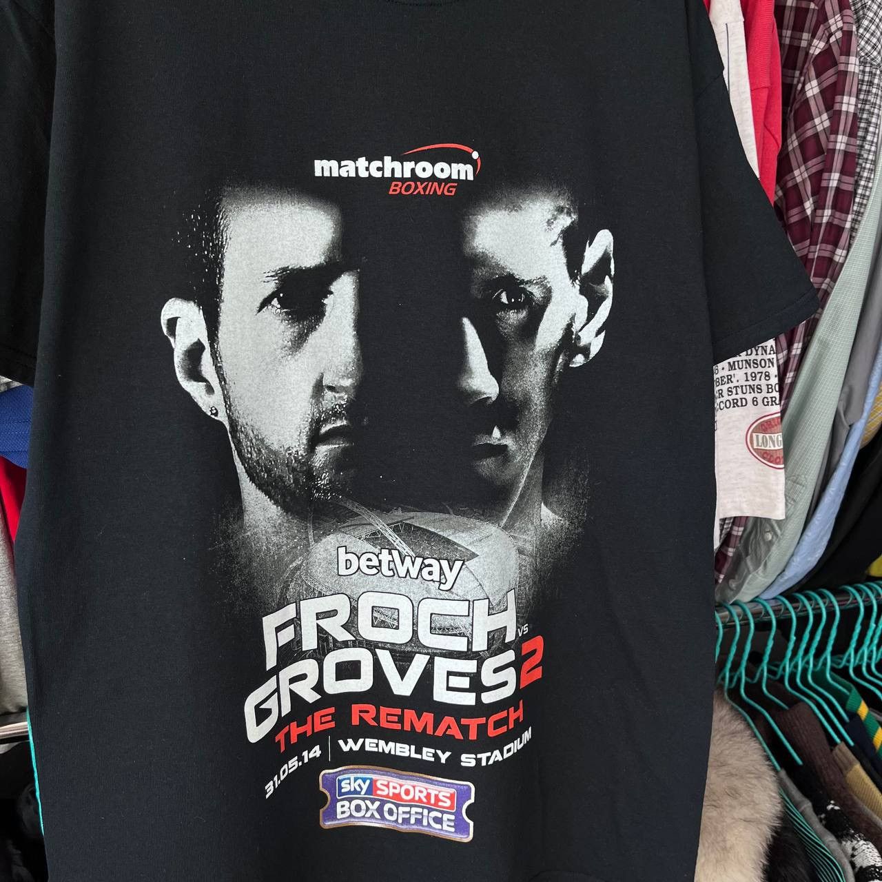 Vintage T Shirt Matchroom Boxing HBO Froch x Groves2 2014 Londsdale Size US L / EU 52-54 / 3 - 2 Thumbnail
