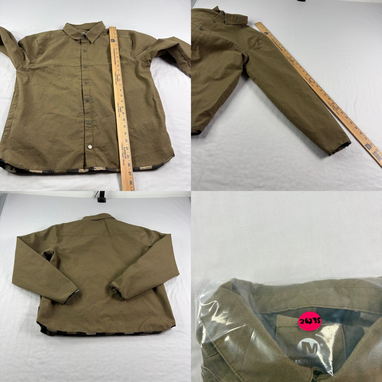Merrell Merrell Jacket Mens Medium Brown Snap Up Overshirt Collared Plaid Lined Coat Size US M / EU 48-50 / 2 - 8 Thumbnail