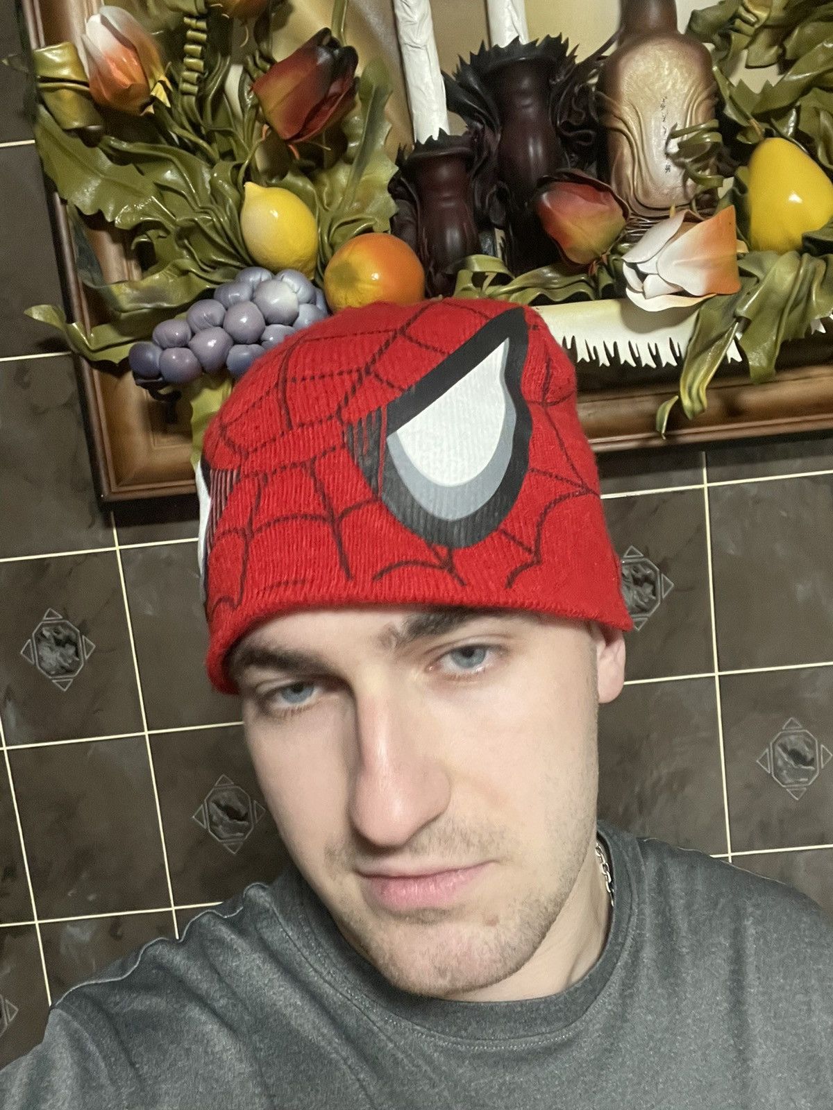 Marvel Comics × Vintage Vintage Spider-Man hat red big logo eyes Y2K Size ONE SIZE - 3 Thumbnail