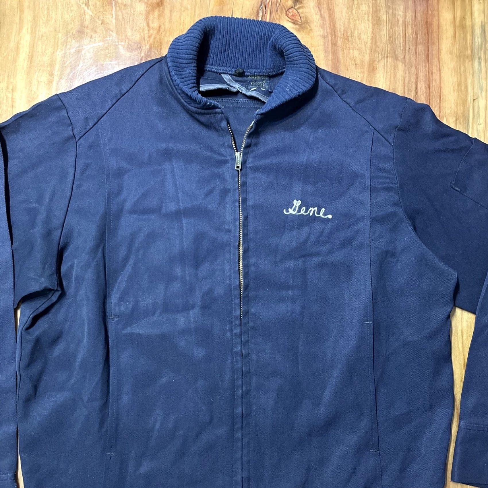 Vintage VINTAGE Unitog 50s Jacket Mens Blue 42 Workwear Embroidered Dura-Press Bomber Jacket A4-29 Size US XS / EU 42 / 0 - 2 Thumbnail