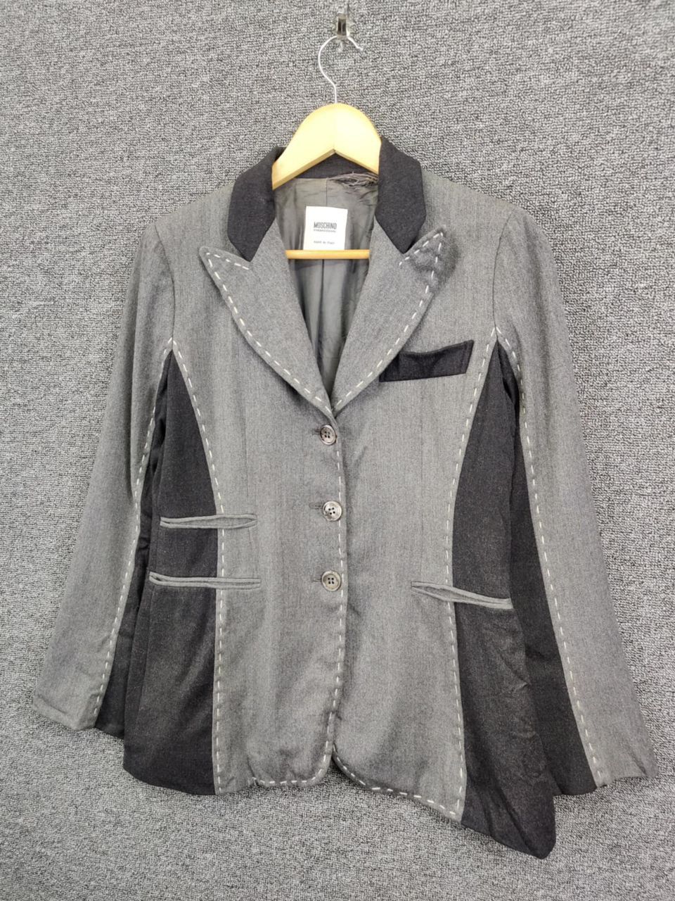Moschino Moschino Cheapandic Wool Stitch Single Breasted Blazer Size US S / EU 44-46 / 1 - 2 Thumbnail