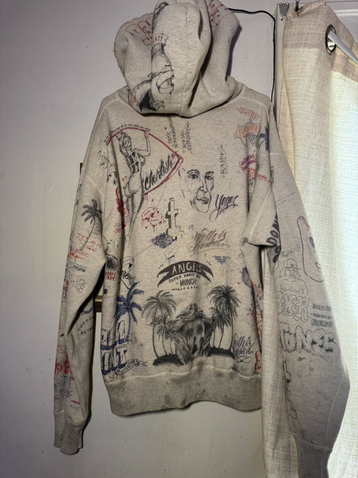 Saint Michael Saint Michael Born x Raised Graffiti Hoodie Size US XL / EU 56 / 4 - 3 Thumbnail