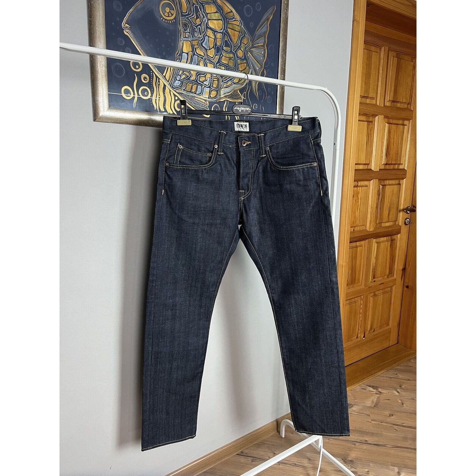 Edwin MINT! Edwin Blue Raw Denim Relaxed Fit Jeans Pants Size 34x3 Size US 34 / EU 50 - 1 Thumbnail