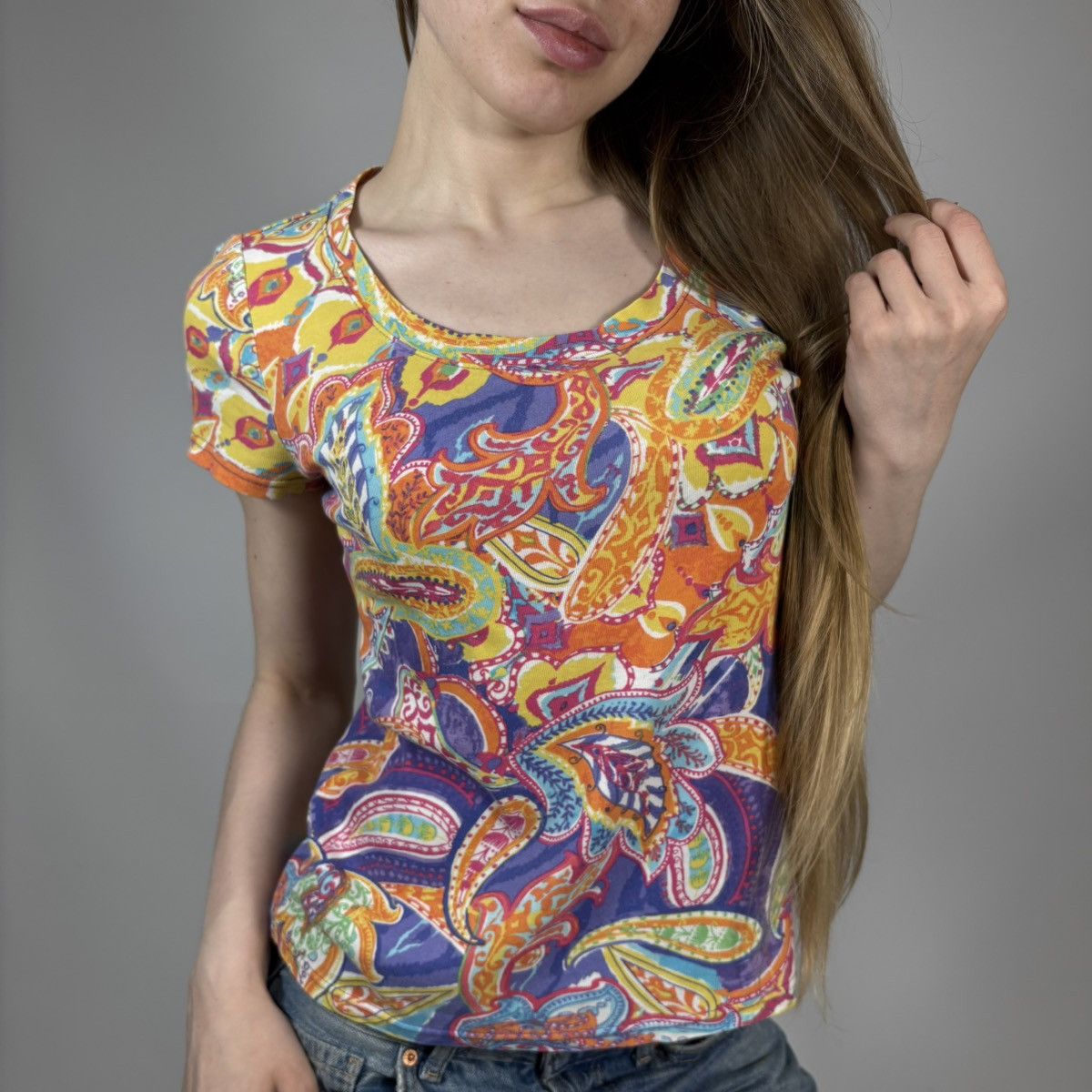 Lauren Ralph Lauren Vintage Y2K Lauren Ralph Lauren Art Luxury Floral T-shirt Size S / US 4 / IT 40 - 3 Thumbnail