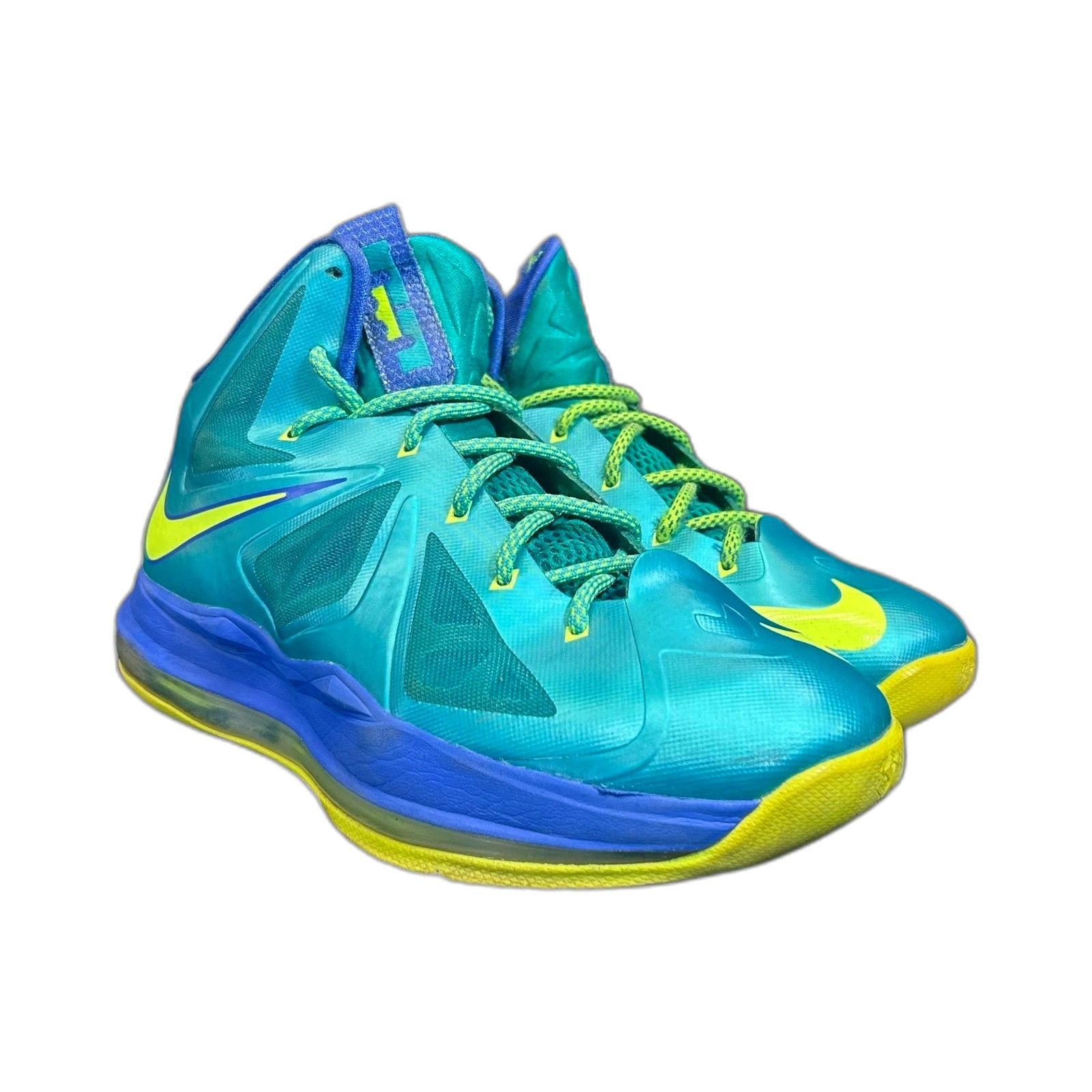 Nike Nike Lebron X 10 Turquoise Volt Size 6.5Y 543564 304 Size US XXS / EU 40 - 2 Thumbnail