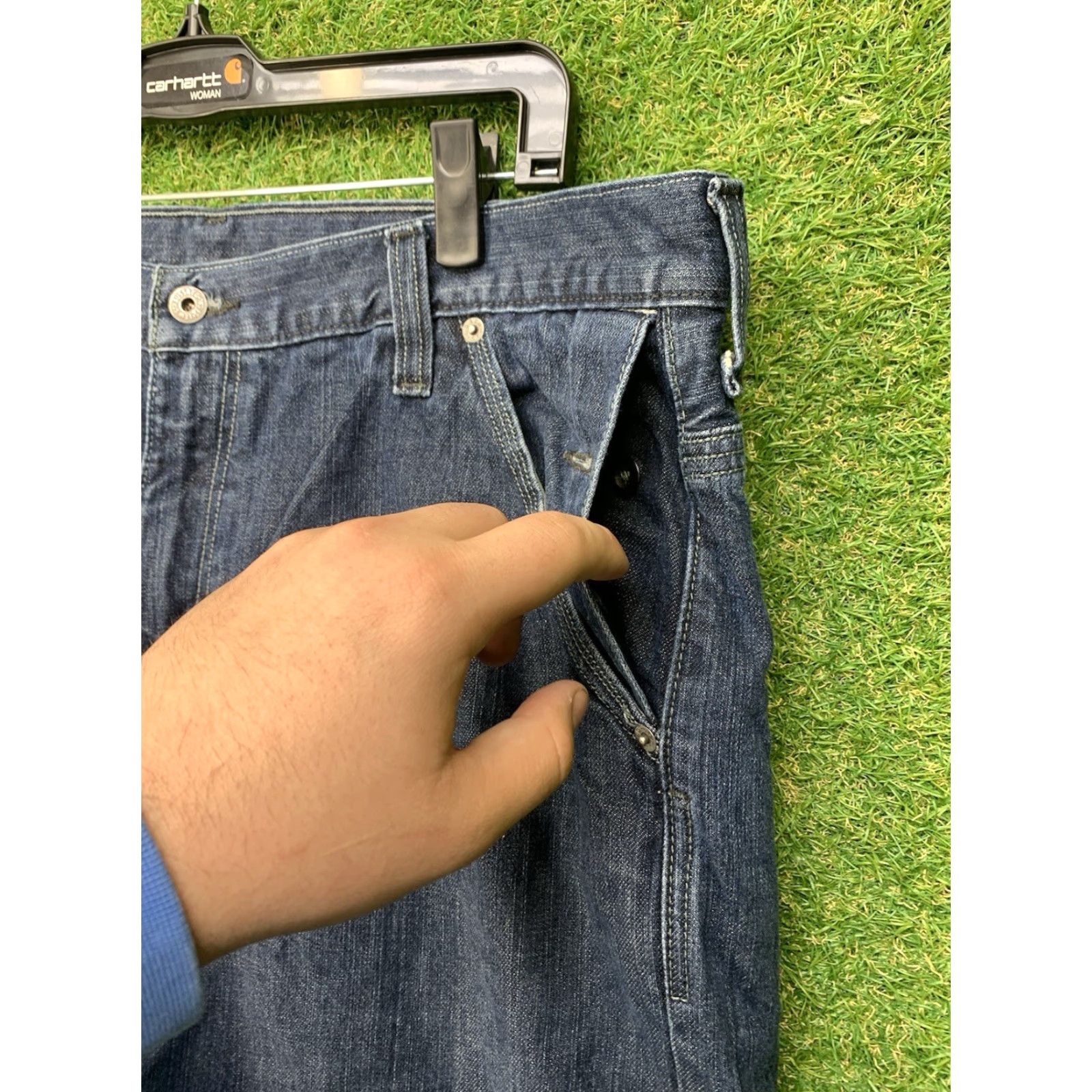 Levi's Levi's 569 Jeans Mens Large Regular Dark Wash Denim Zip 5-Pocket Straight Casual Pants 38x32 Mens Size US 38 / EU 54 - 4 Thumbnail