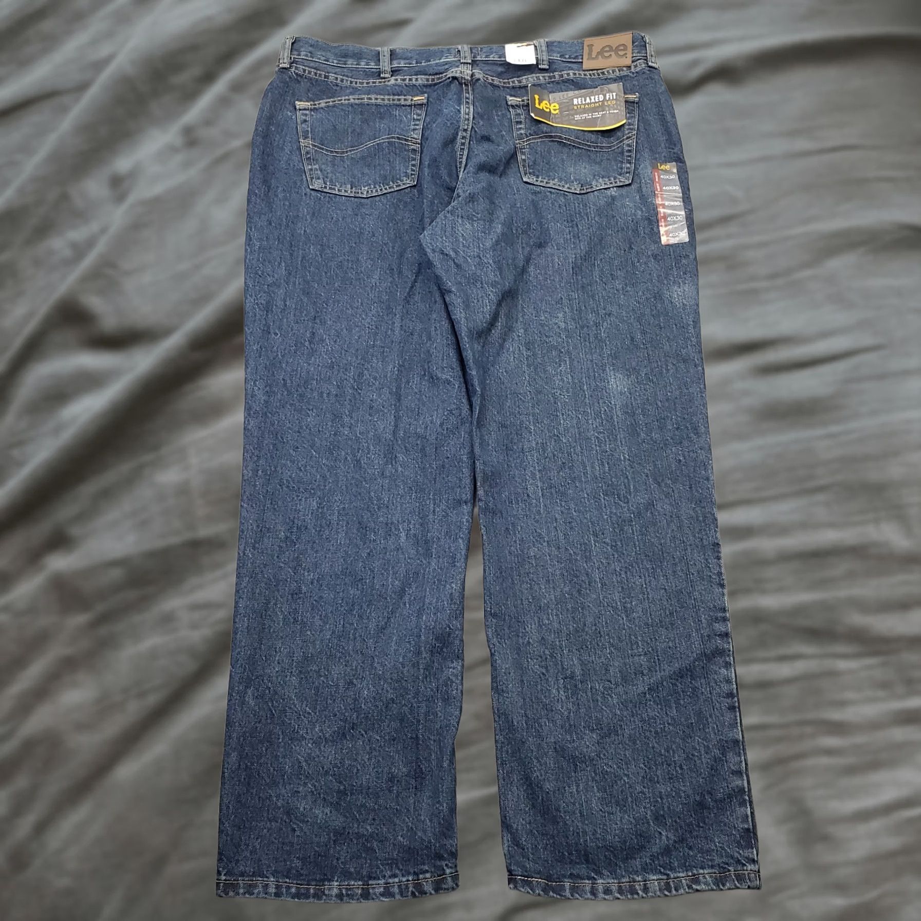 Lee Lee Jeans Mens 40x30 Blue Denim Medium Wash Relaxed Fit Straight Leg Jeans Size US 40 / EU 56 - 1 Thumbnail