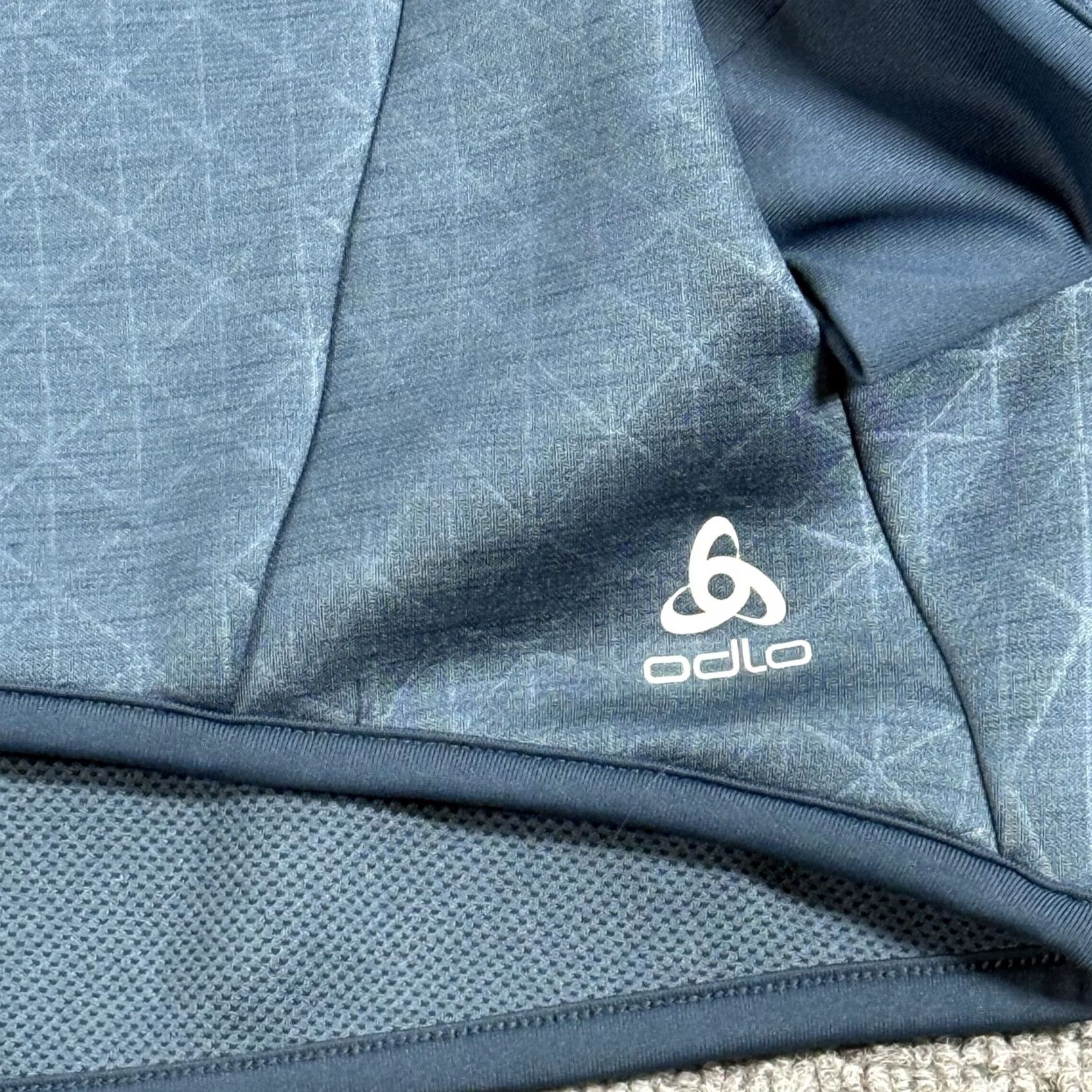 Odlo Odlo Jacket Womens XS Blue Geometric Full Zip Hooded Performance Size XS / US 0-2 / IT 36-38 - 2 Thumbnail