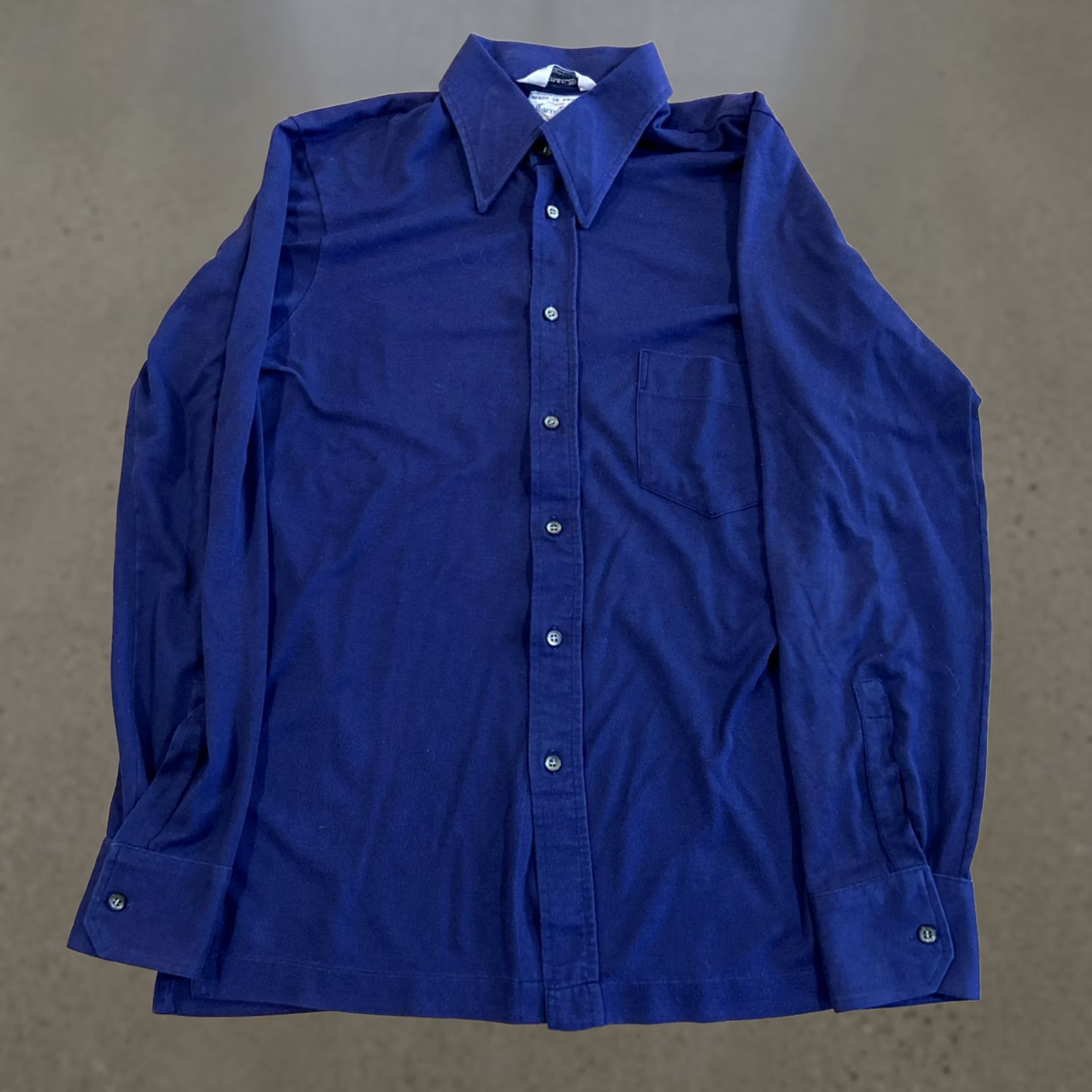 CO VINTAGE Allen Jolly Carroll & Co Button-Up Shirt Navy Blue Wool Knit Long Sleeve Men L Blue Argyle/Diamond Preppy 80s 90s Pockets Size US L / EU 52-54 / 3 - 1 Thumbnail