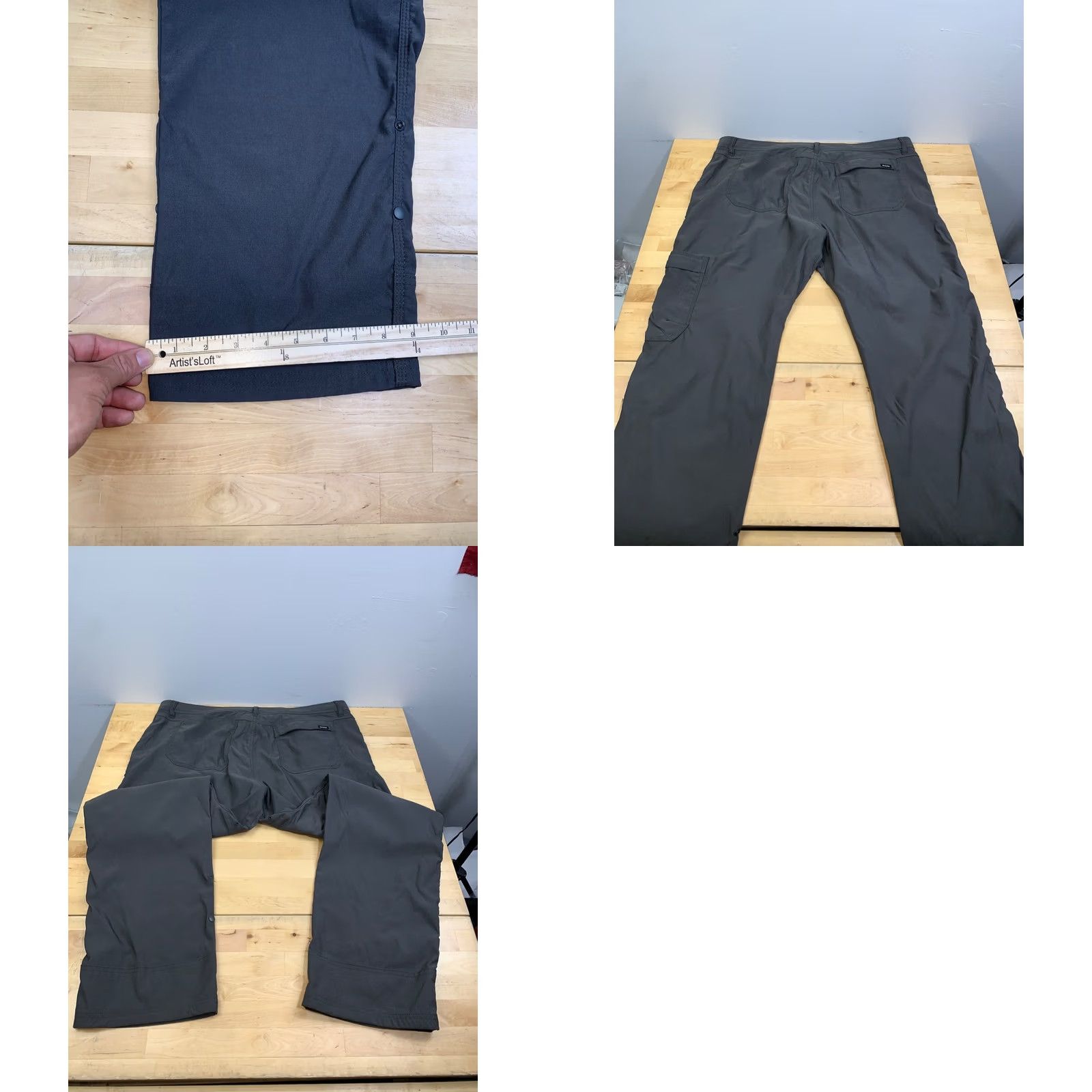 Prana prAna Stretch Zion Pants Men 40x32 Gray Outdoor Hike Camp Belted Roll Up 13113 Size US 40 / EU 56 - 8 Thumbnail