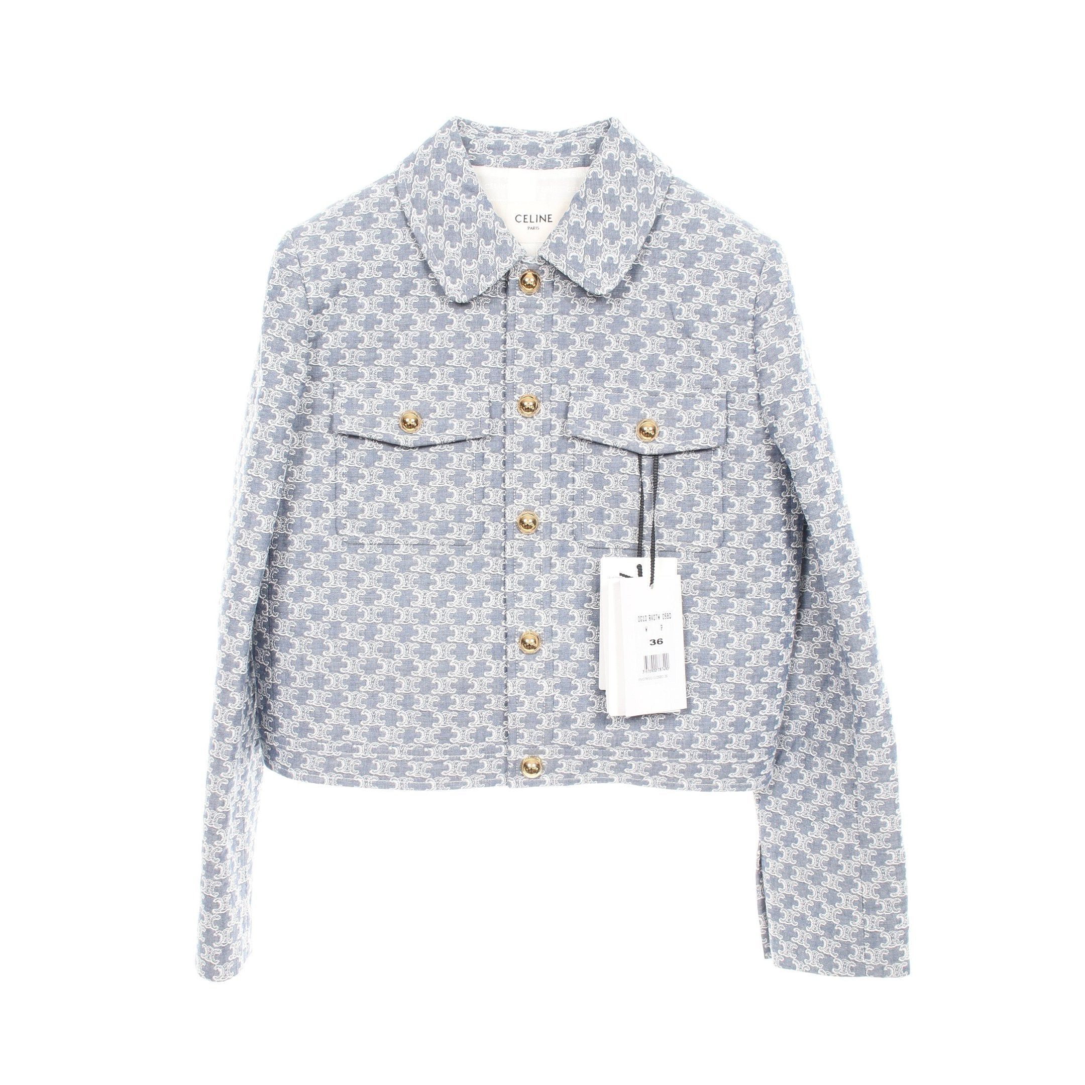 Celine Celine Triomphe Jacket Cotton Blue Size ONE SIZE - 1 Thumbnail