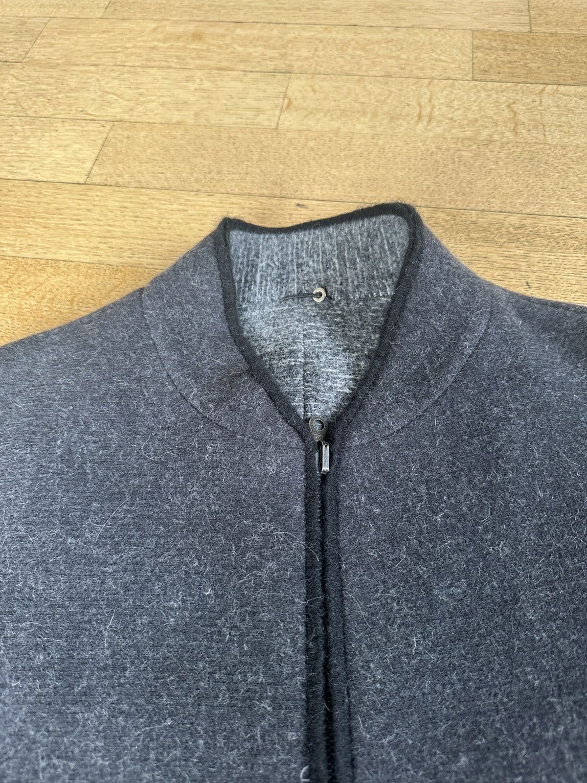 Label Under Construction Reversible wool and angora dark grey bomber Size US L / EU 52-54 / 3 - 5 Thumbnail