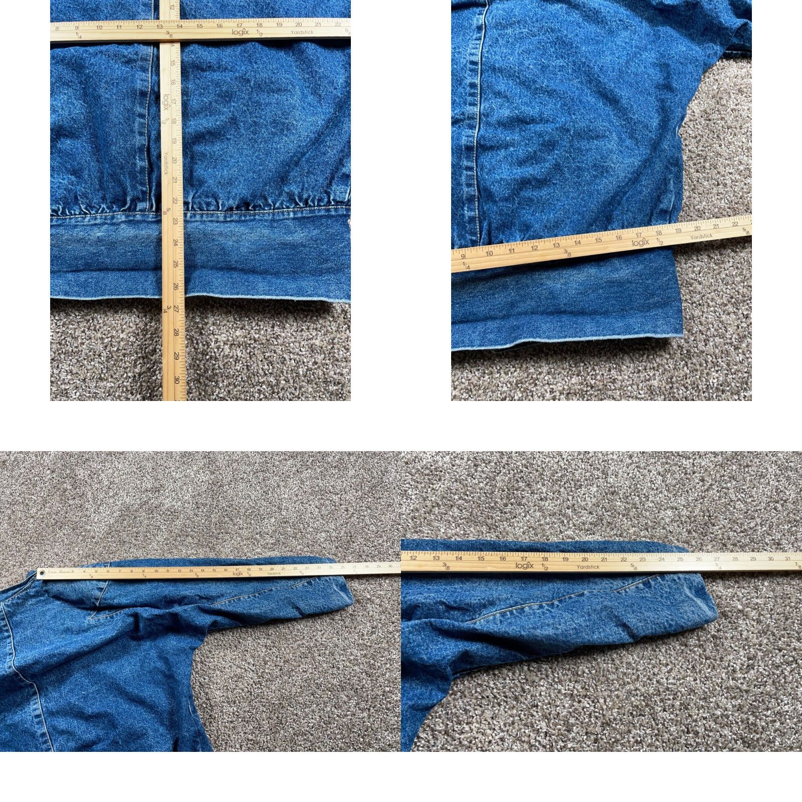 Denime Vintage 90s Oversized Denim Blazer Women's Small Casual Cotton Blue Stone Wash Size S / US 4 / IT 40 - 8 Thumbnail