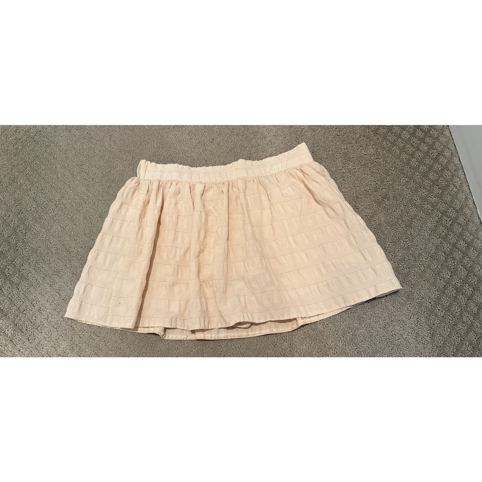Zara Zara Cream Ivory Brown Checkered Plaid Textured Skort, M Size 28" / US 6 / IT 42 - 3 Thumbnail