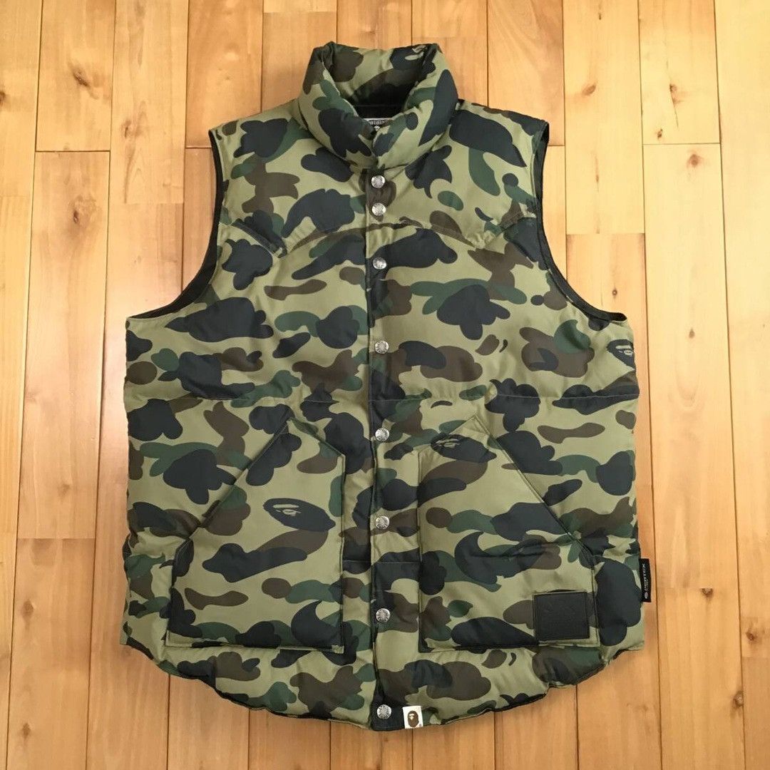 Bape BAPE × PERTEX Puffer Down Vest 1st Camo Green a bathing ape Size US XL / EU 56 / 4 - 1 Thumbnail