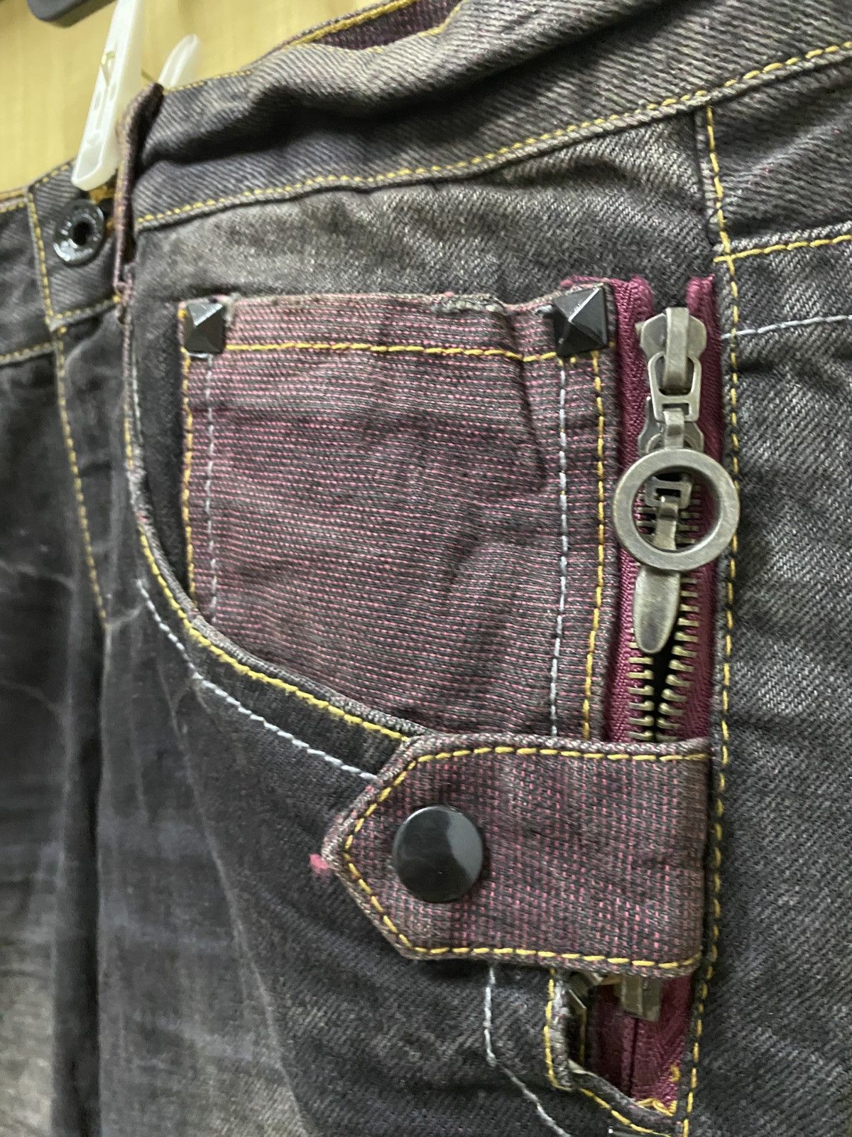 14th Addiction × Japanese Brand × semanticdesign SEMANTIC DESIGN Whisker Denim Jeans MultiPocket Bootcut Size US 32 / EU 48 - 5 Thumbnail