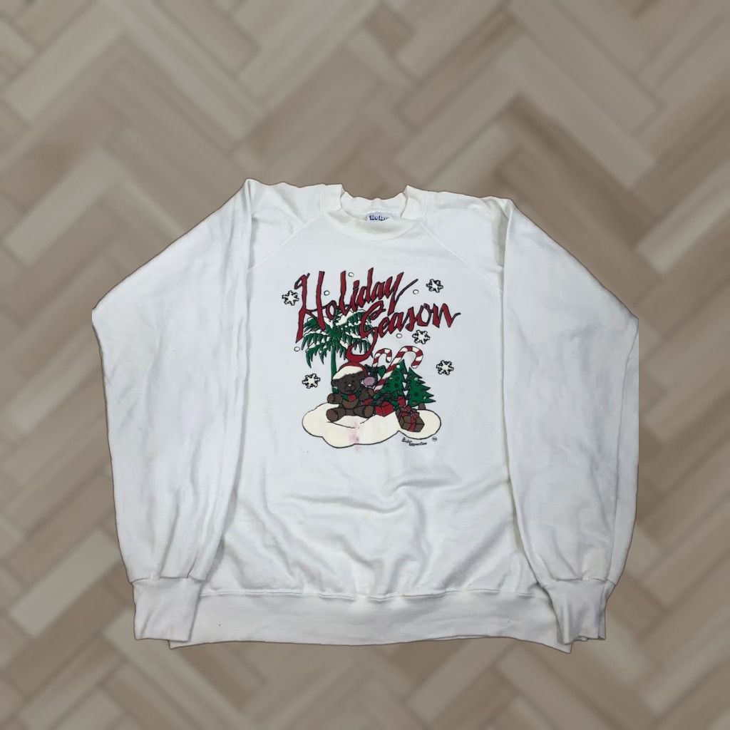 TEE JAYS Tee Jays White Holiday Season Graphic Tee XL US 1990s Casual Cotton Blend Mens Size US XL / EU 56 / 4 - 1 Thumbnail