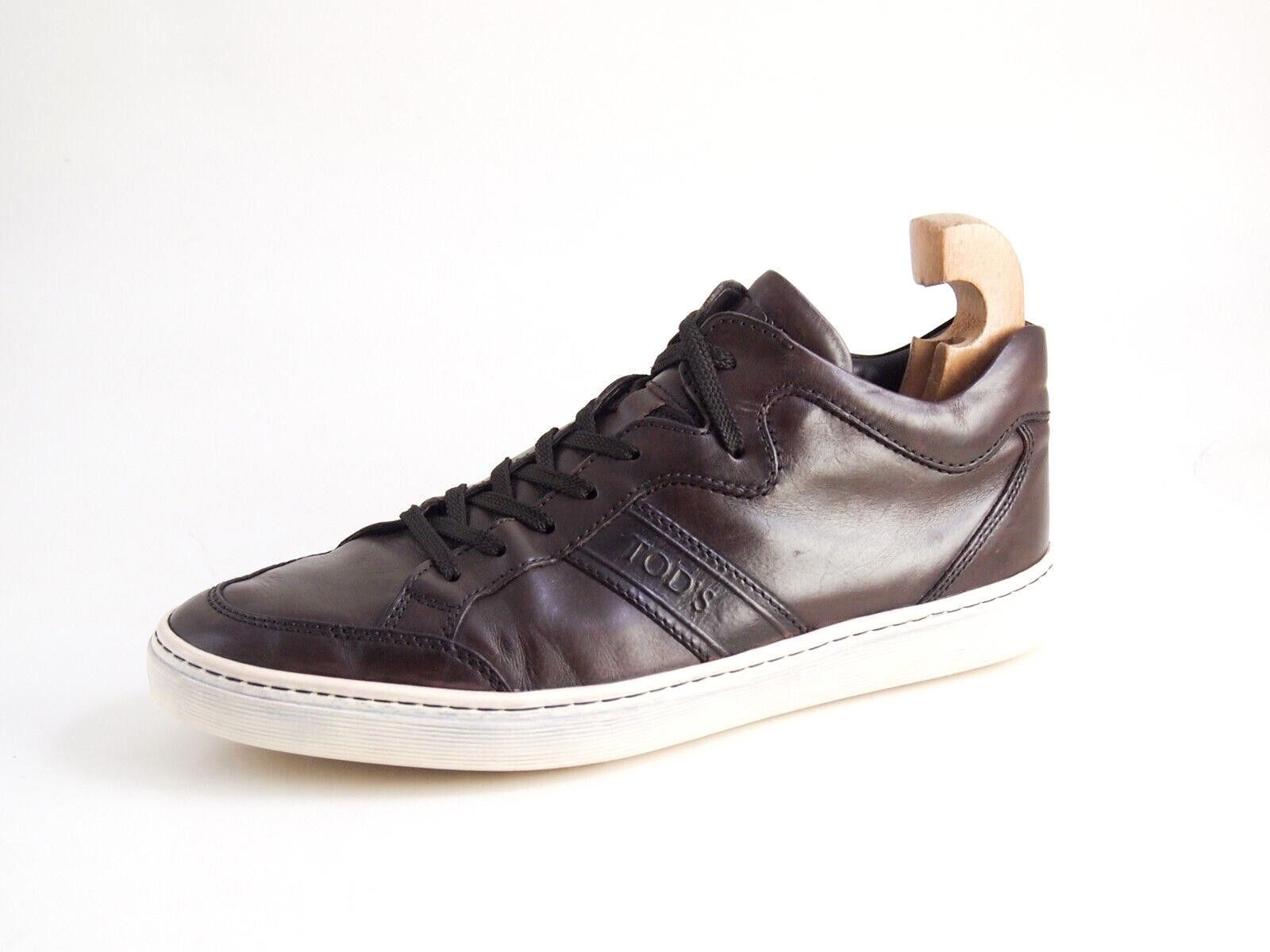 Tod's TOD's Low Top Sneaker Brown Leather Mens EU 41 US 8 Size US 8 / EU 41 - 1 Thumbnail