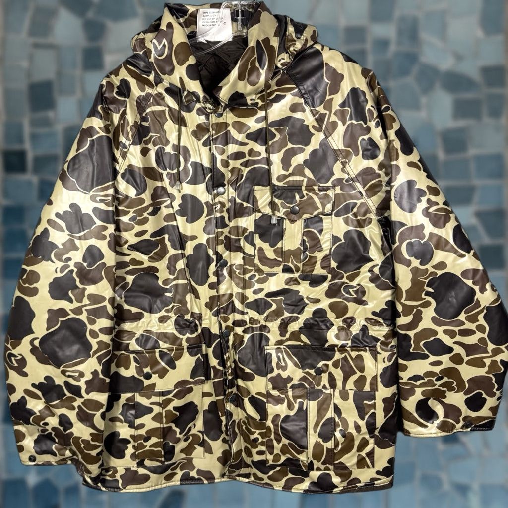 AMO VINTAGE Duck Bay Jacket Mens M Frog Camo Field Hunting Quilted Hood Cargo Chore Jacket Size US M / EU 48-50 / 2 - 1 Thumbnail