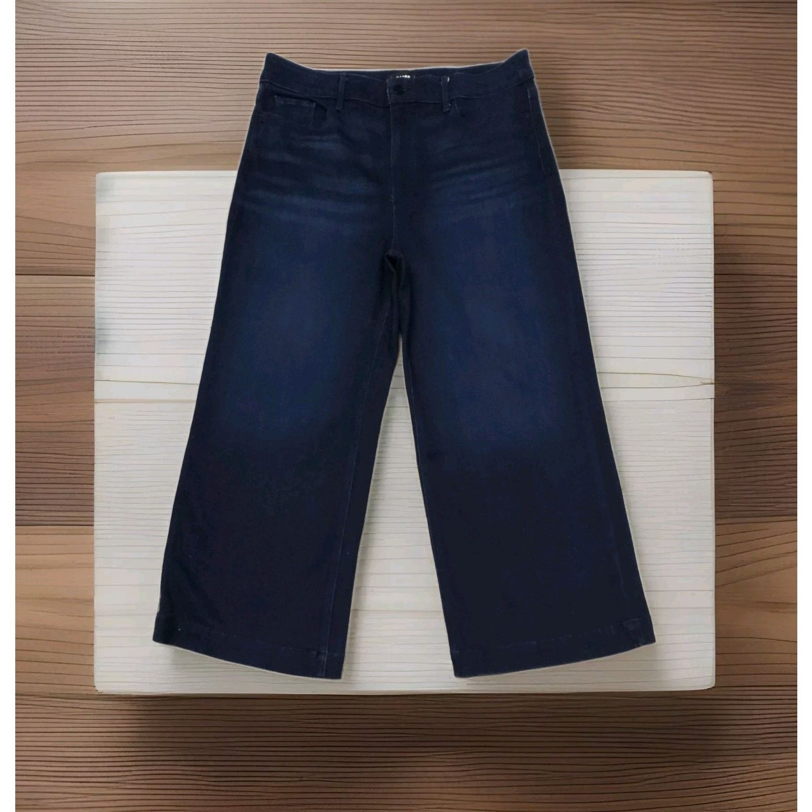 Paige Anthropologie PAIGE Anessa High Rise Wide Leg Crop Jeans 33 Size 35" - 5 Thumbnail