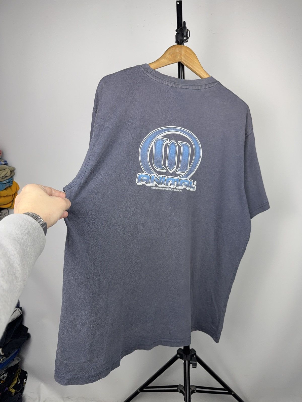 Vintage 90s Animal Worldwide Freeride Division Graphic T-Shirt XL Size US XXL / EU 58 / 5 - 9 Thumbnail