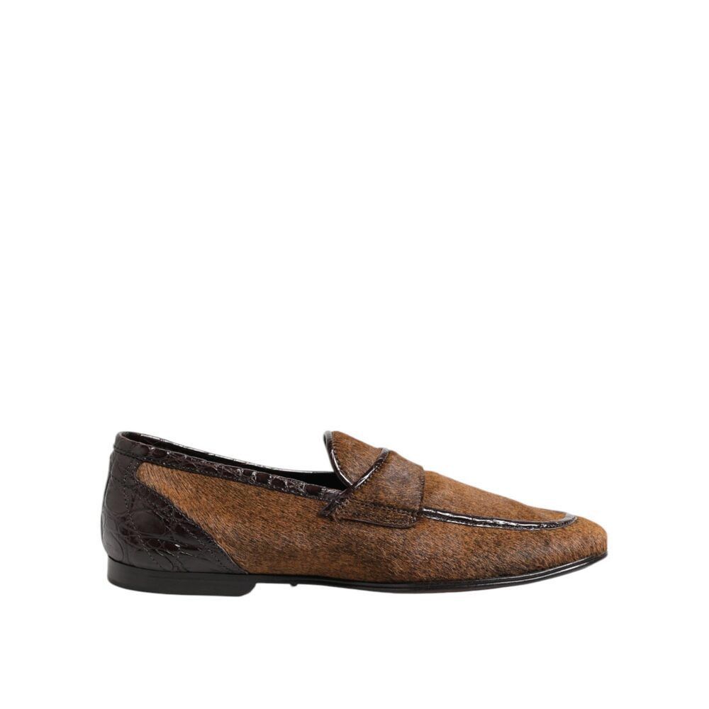 Dolce & Gabbana Dolce & Gabbana Brown Loafers Leather Slip On Men Dress Shoe Size US 6 / EU 39 - 1 Thumbnail