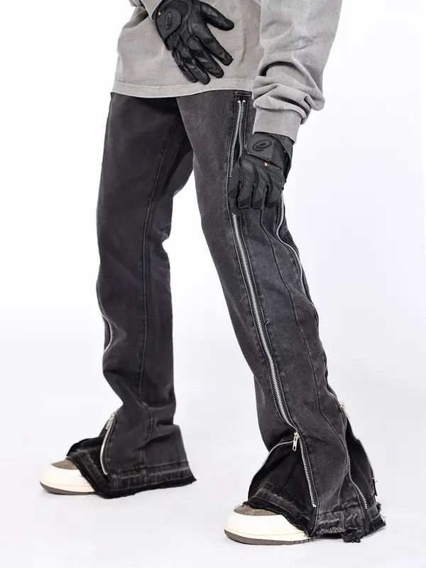 Vintage VIBE function fade washed zipper flared jeans Size US 28 / EU 44 - 4 Thumbnail