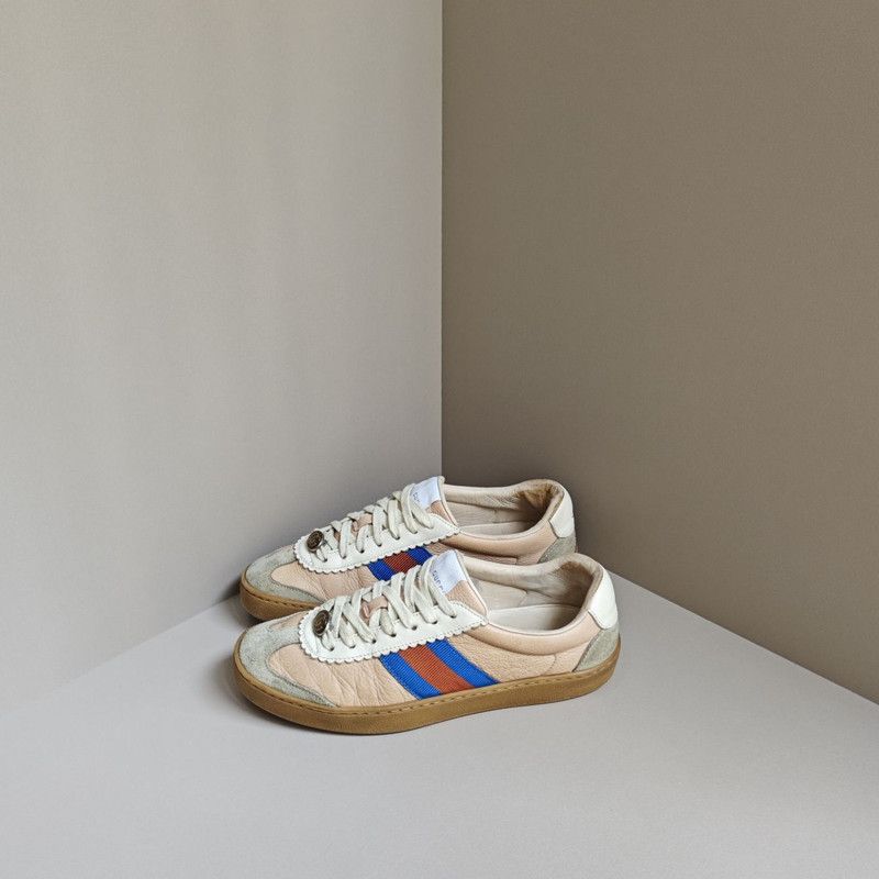 Gucci Gucci G74 Leather Casual Sneakers in Pink Blue 0079 Size US 8 / IT 38 - 1 Thumbnail