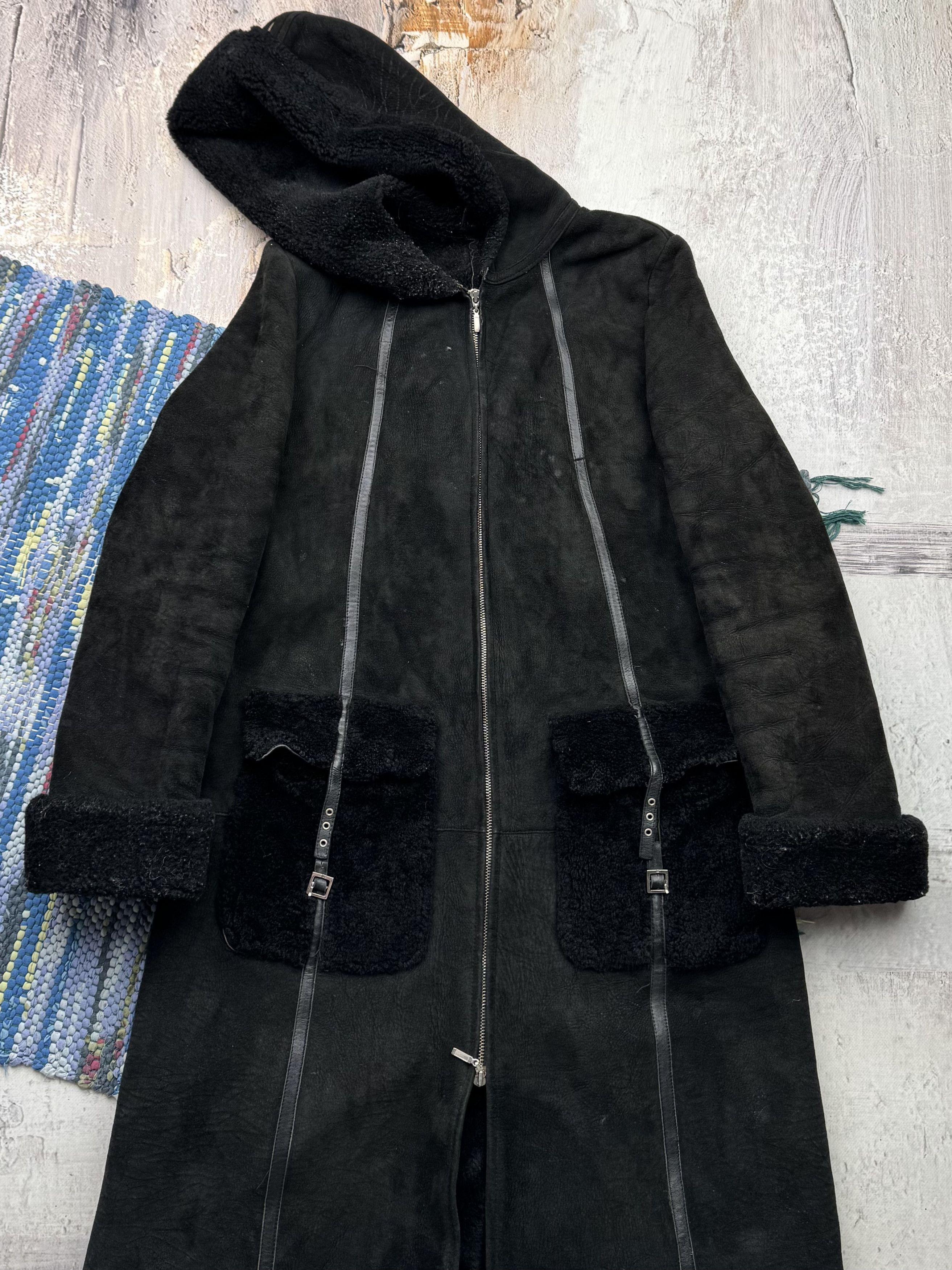 Japanese Brand Vintage Real Sheepskin Hooded Coat D15(584)A789 Size M / US 6-8 / IT 42-44 - 2 Thumbnail