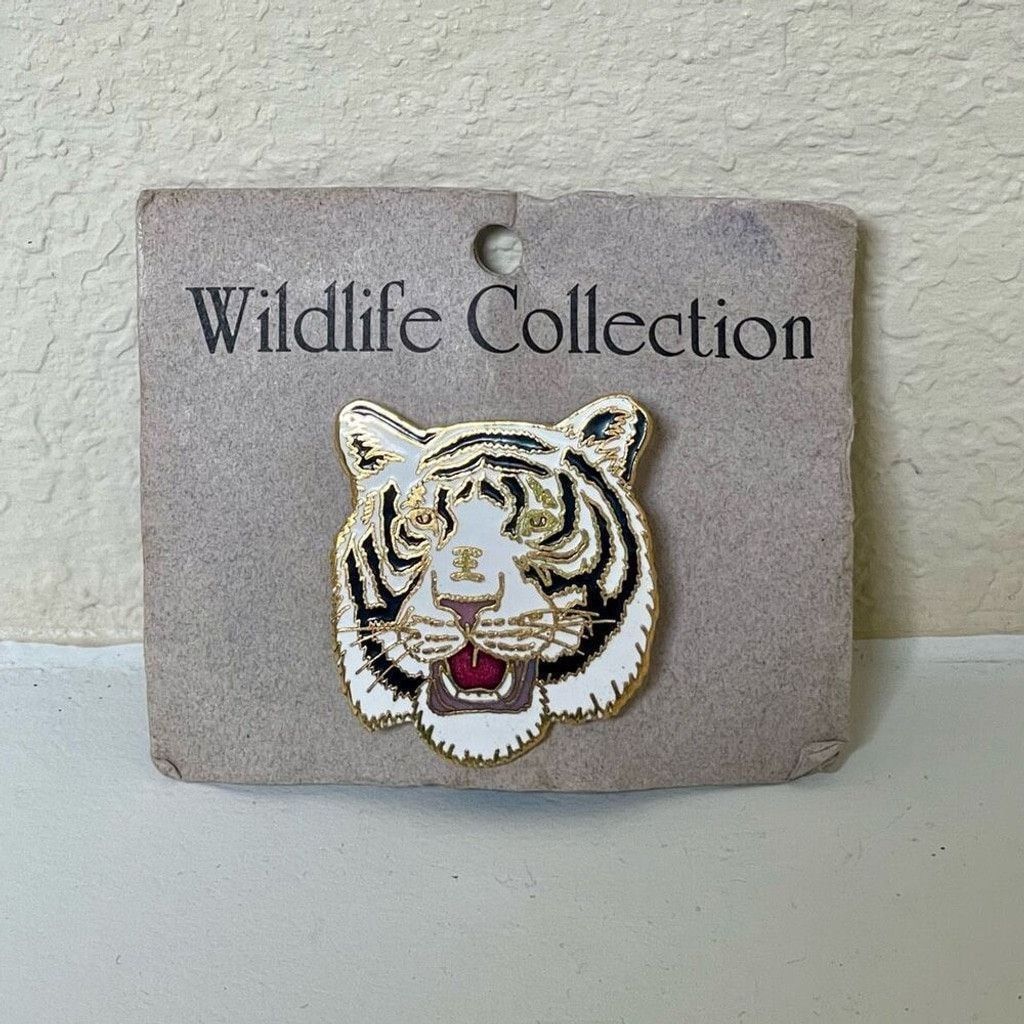 Other Vintage Gift Creations Cloisonné White Tiger Pin Size ONE SIZE - 1 Thumbnail