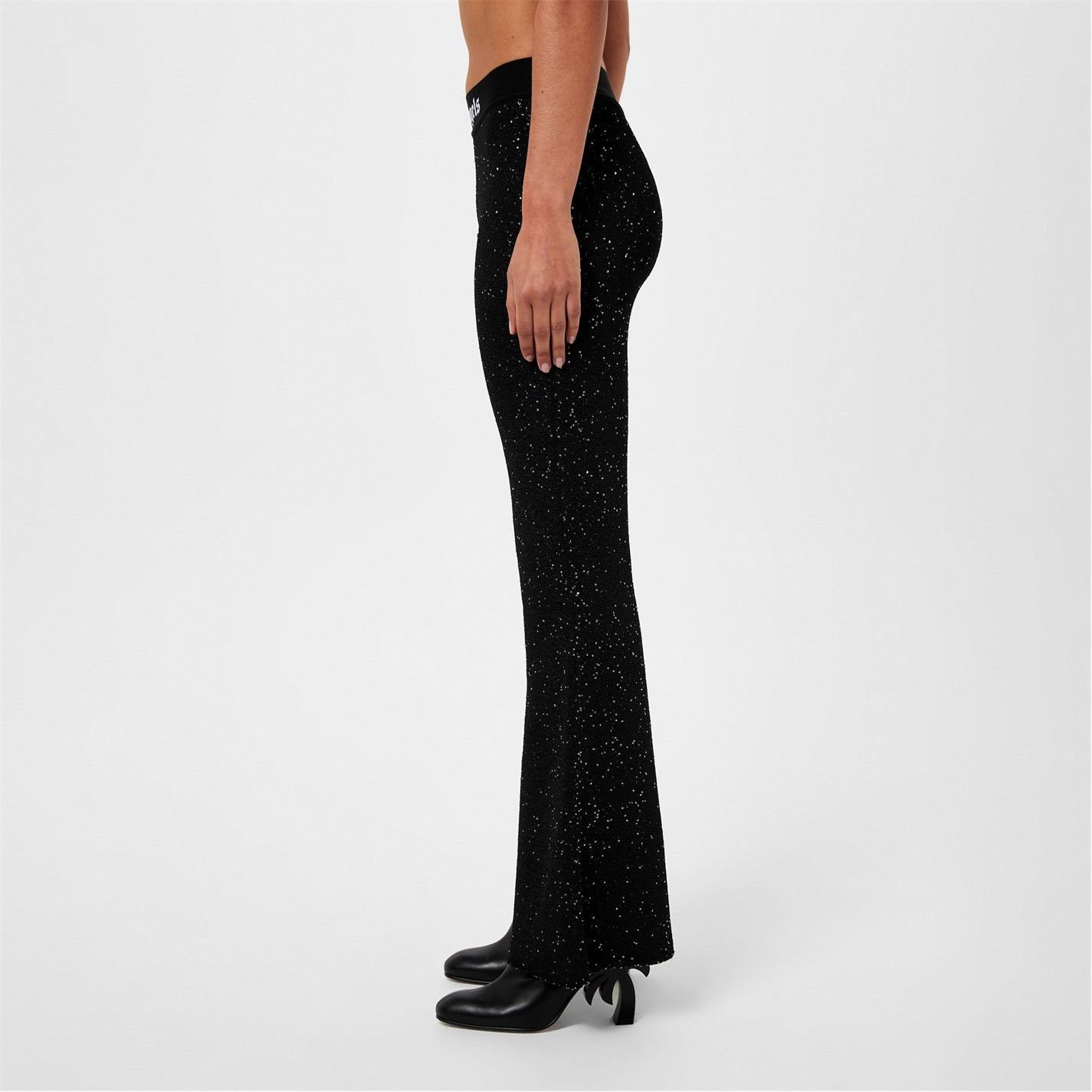 Palm Angels o1g2r1mq0325 Soireé Flared Pant in Black & White Size 27" / US 4 / IT 40 - 3 Thumbnail