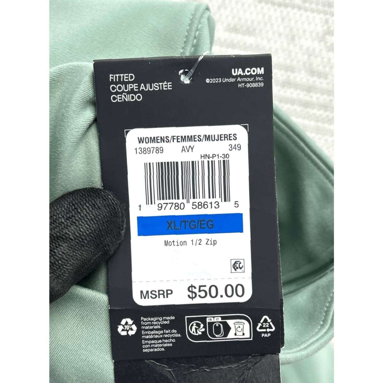 Under Armour Under Armour Sweatshirt Womens XL Green Half Zip Mock Neck Pullover Athletic Fleece Logo Gym & Training Womens Size XL / US 12-14 / IT 48-50 - 4 Thumbnail