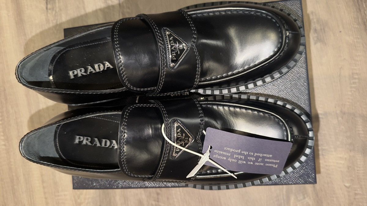 Prada Prada Mens Brushed Leather Size US 14 / EU 47 - 7 Thumbnail