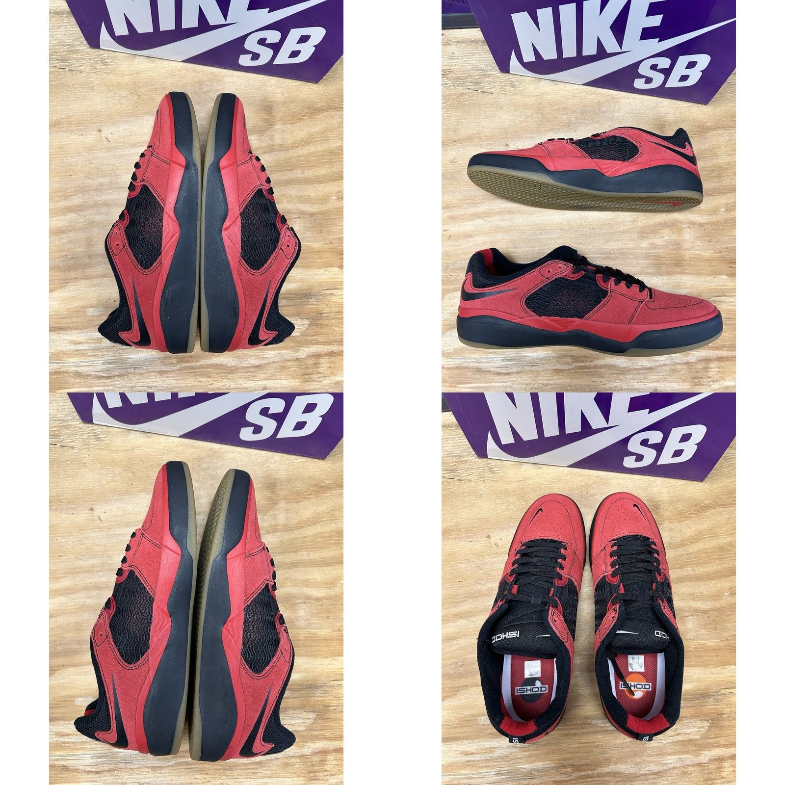 Nike Nike SB Ishod Varsity Red-Black-Var curr Red-Gum Brown Skate Sneaker 9.5 Men DC7232-600 Size US 10 / EU 43 - 9 Thumbnail