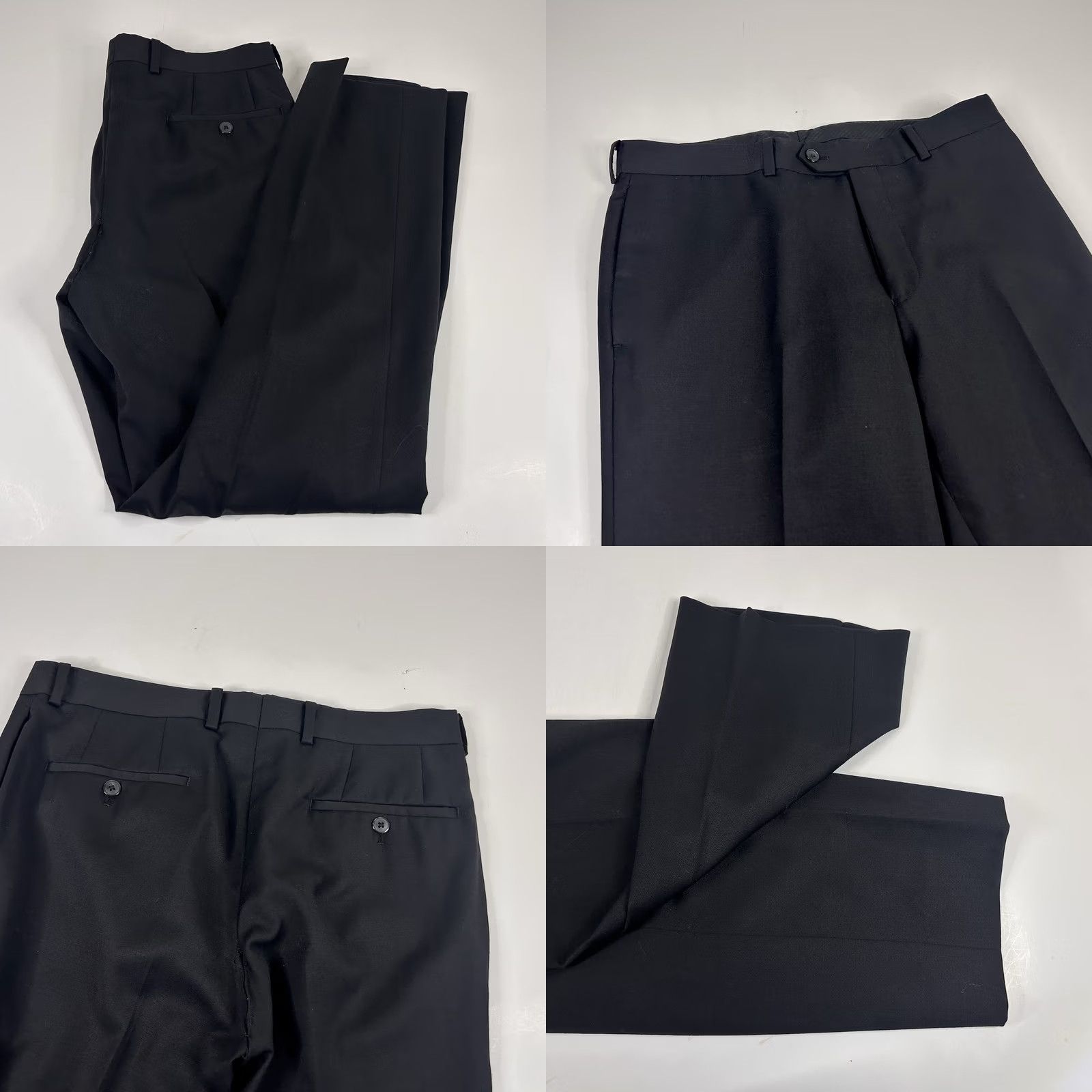 Bar III Bar III Suit Black 38L 34x32 Two Button Flat Front 100% Wool Lined Double Vented Mens Size 34R - 8 Thumbnail