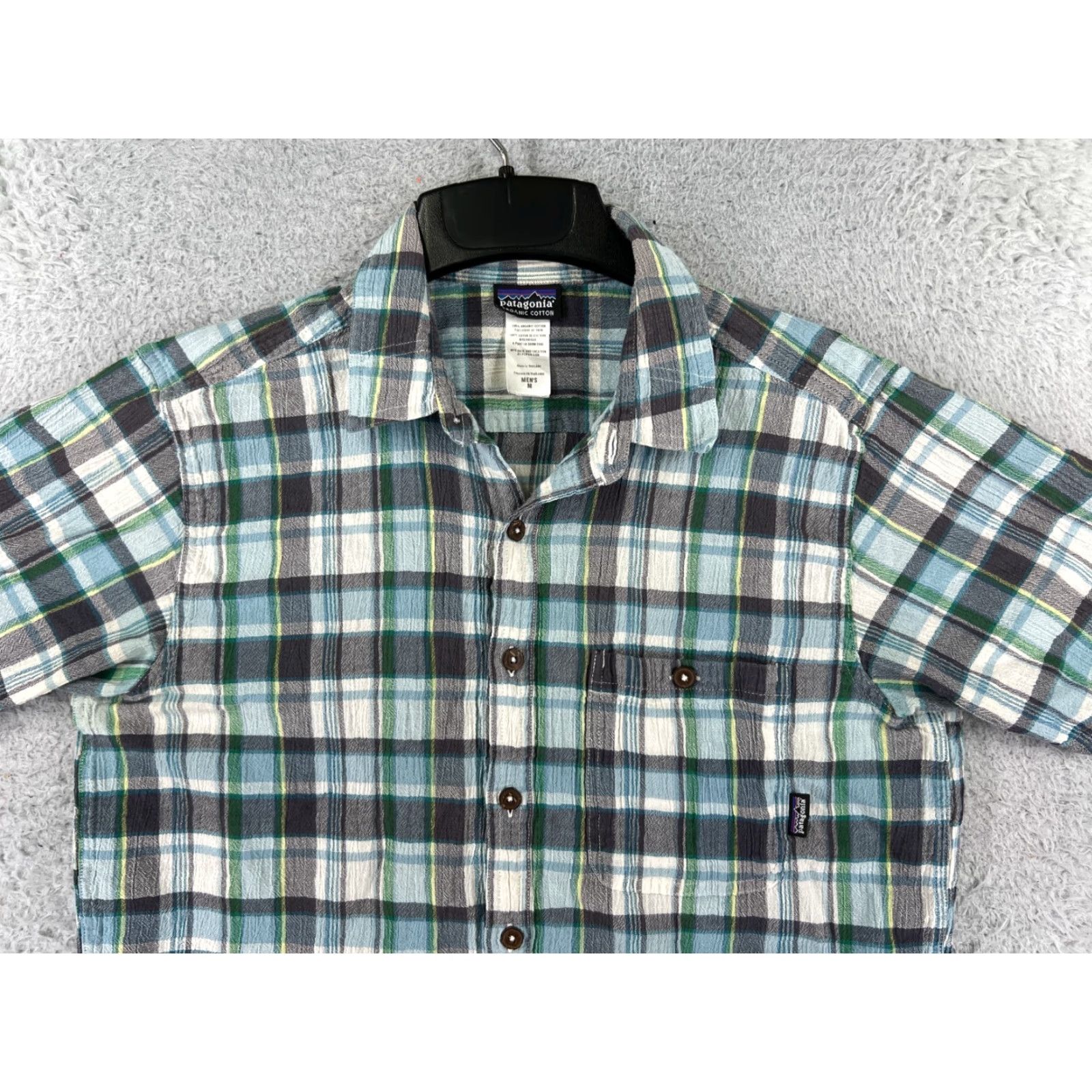 Patagonia Patagonia Shirt Mens Medium Blue Green Plaid Button Up 100% Cotton Pocket Button-Down Long Sleeve Mens Regular Cotton Shirt Size US M / EU 48-50 / 2 - 4 Thumbnail