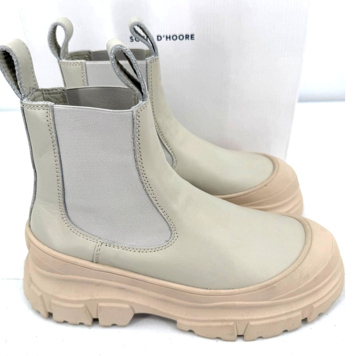 NEW Sofie D'Hoore Fabulous Rubber Chelsea Leather Boots
