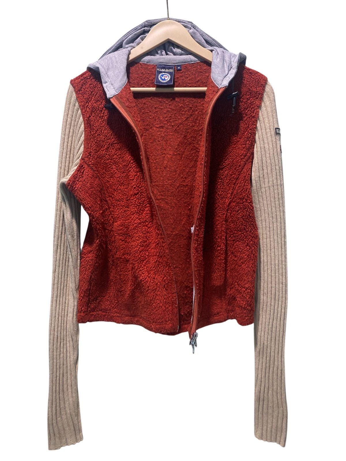 Napapijri Napapijri Fleece Jacket Knit Sleeve Hoodie Sweatshirt Size M / US 6-8 / IT 42-44 - 3 Thumbnail