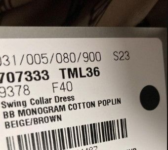 Balenciaga o1in1g1024 BB Monogram Swing Collar Rawcut Dress Beige/Brown Size M / US 6-8 / IT 42-44 - 4 Thumbnail