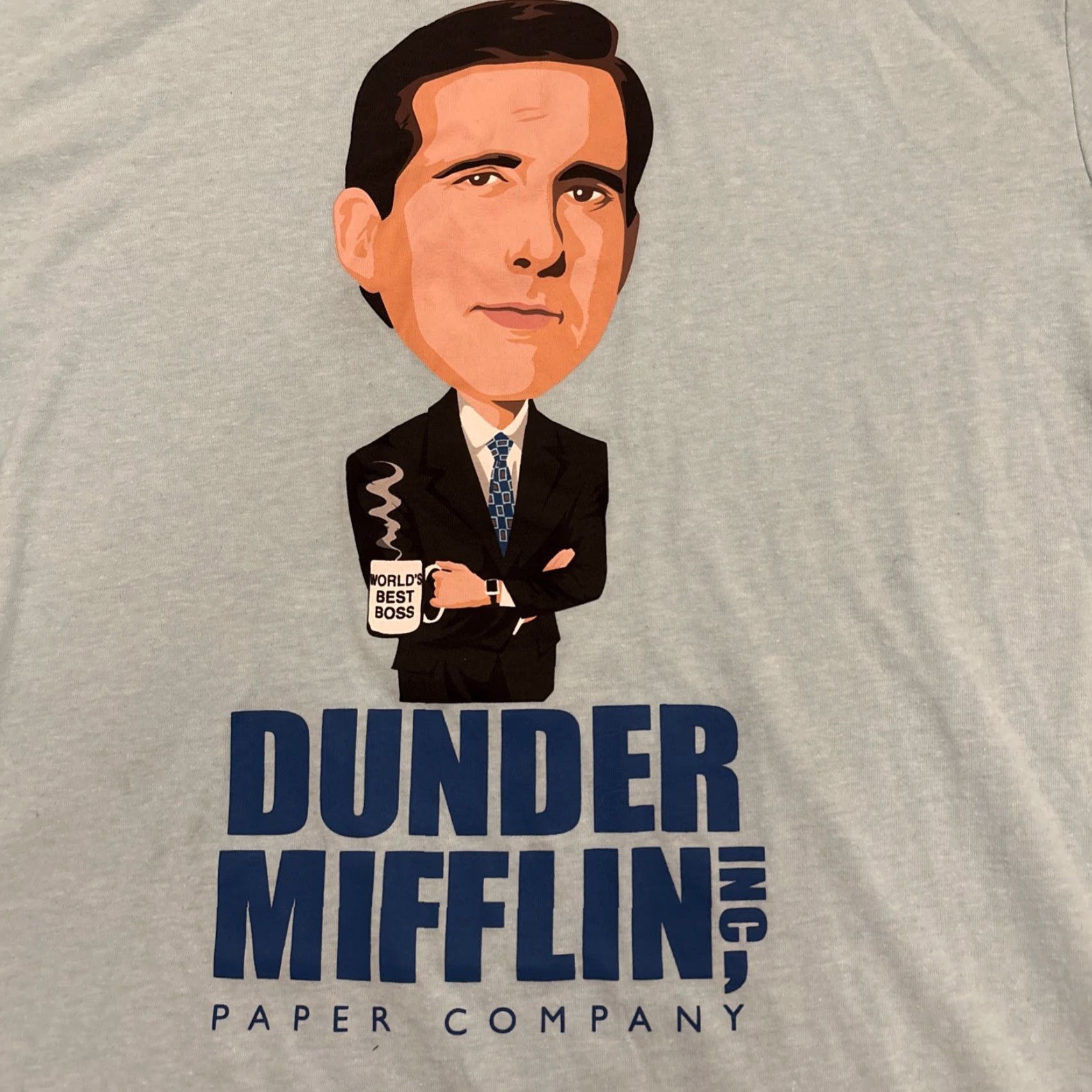 Vintage BRIEFLY STATED Michael Scott The Office Funny Quote T-Shirt Adult Large Blue 90s Mens Size US L / EU 52-54 / 3 - 2 Thumbnail